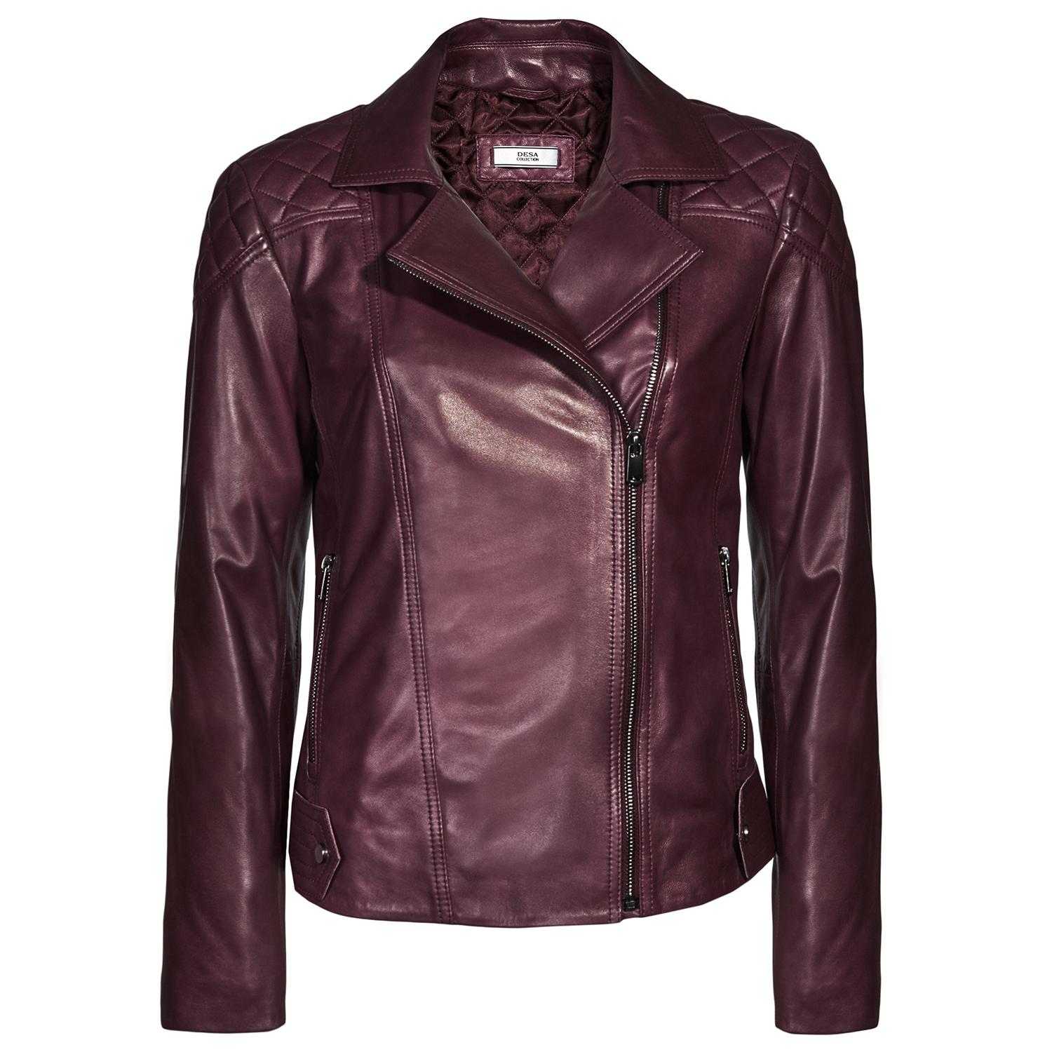 Bordo Nina Kadın Deri Biker Mont 1010023606005