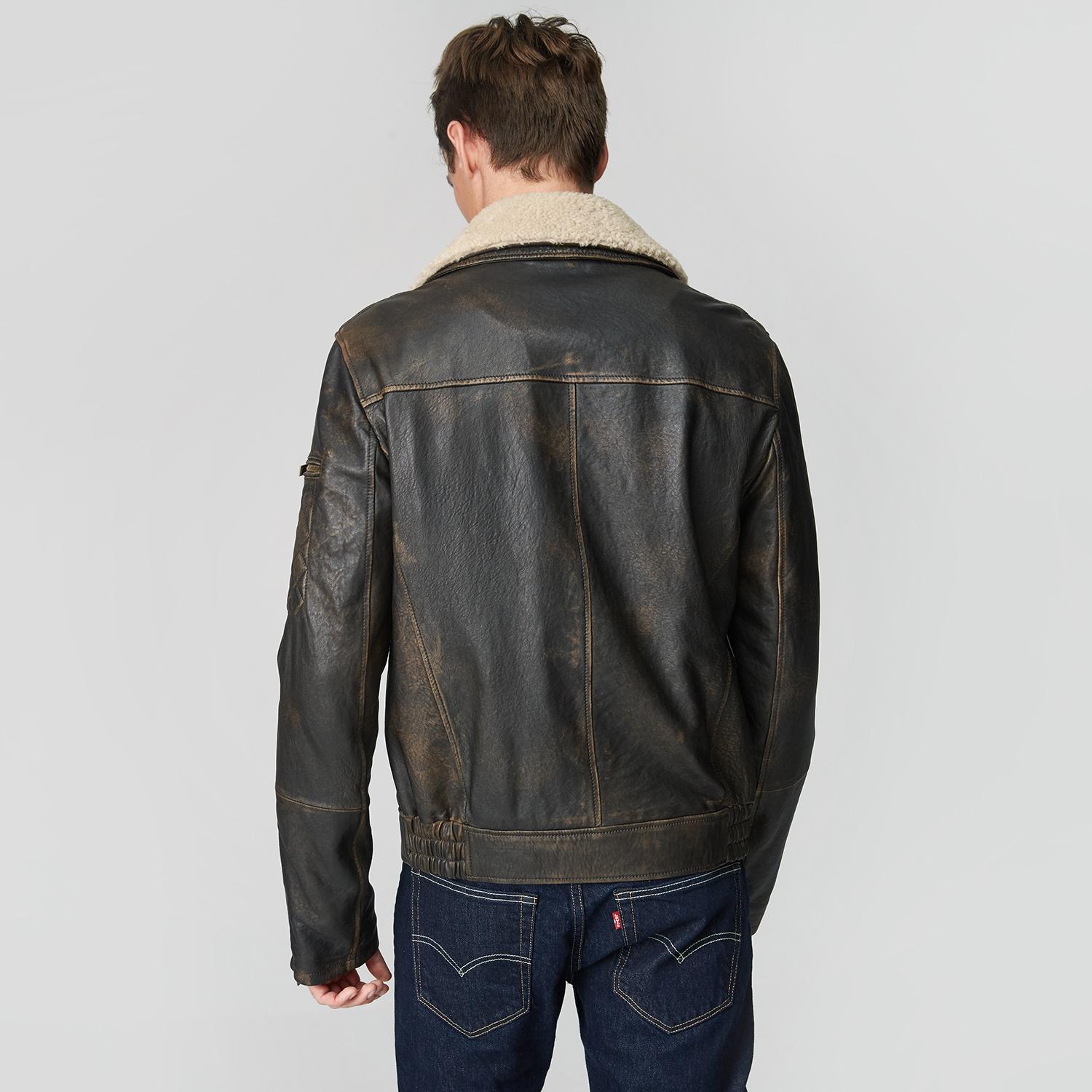 Kahve Barnaba Erkek Deri Biker Mont 1010025311005