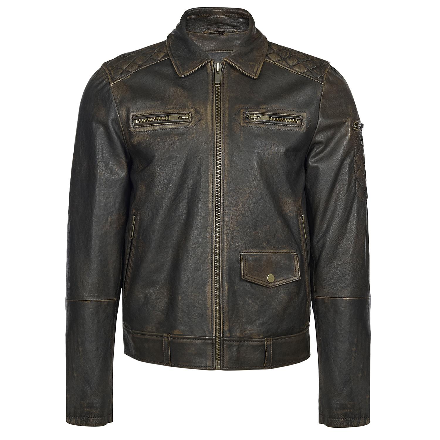 Kahve Barnaba Erkek Deri Biker Mont 1010025311005