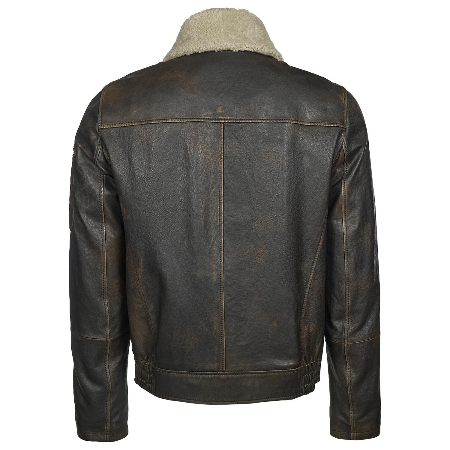 Kahve Barnaba Erkek Deri Biker Mont 1010025311005