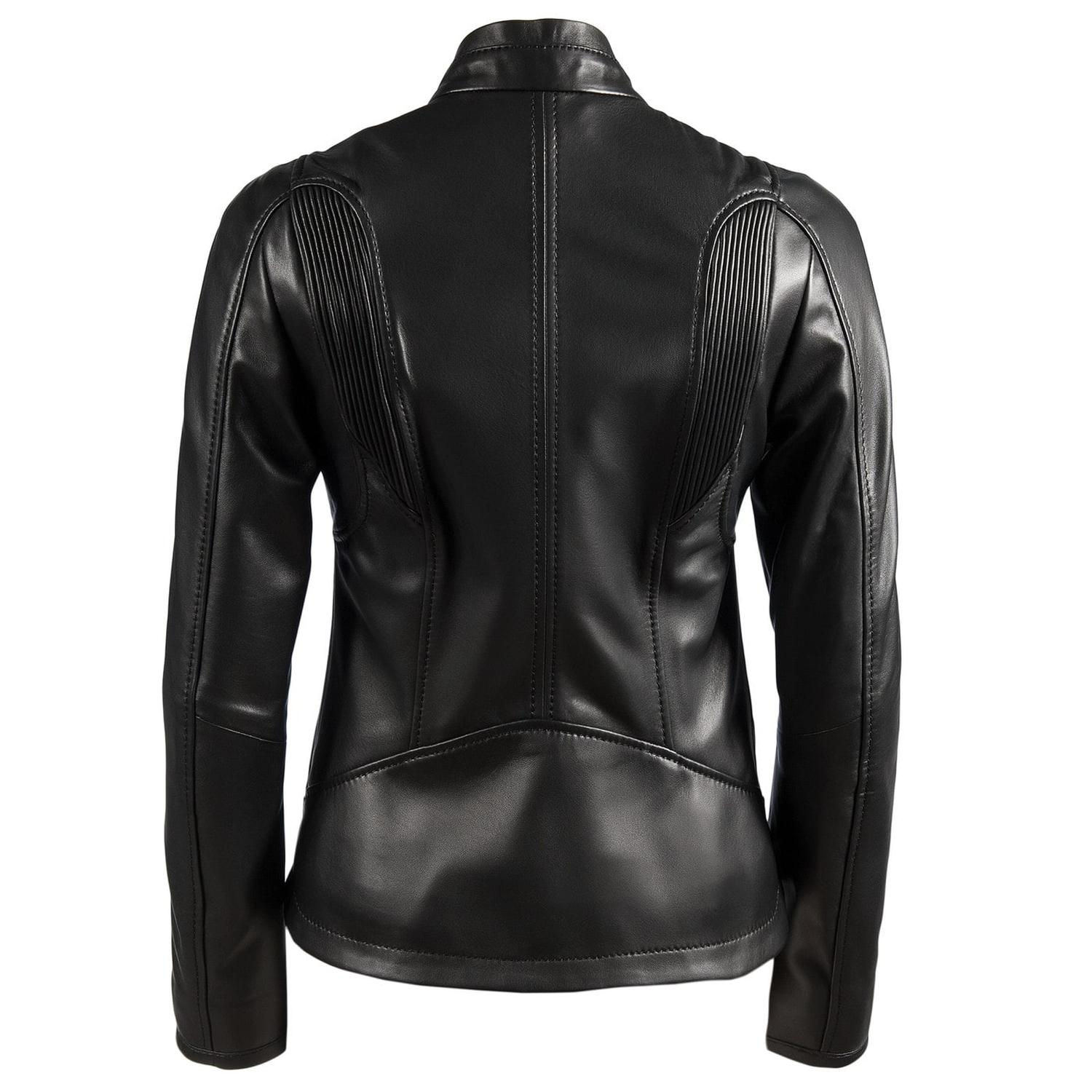 Siyah Tracy Kadın Deri Biker Mont 1010027264004