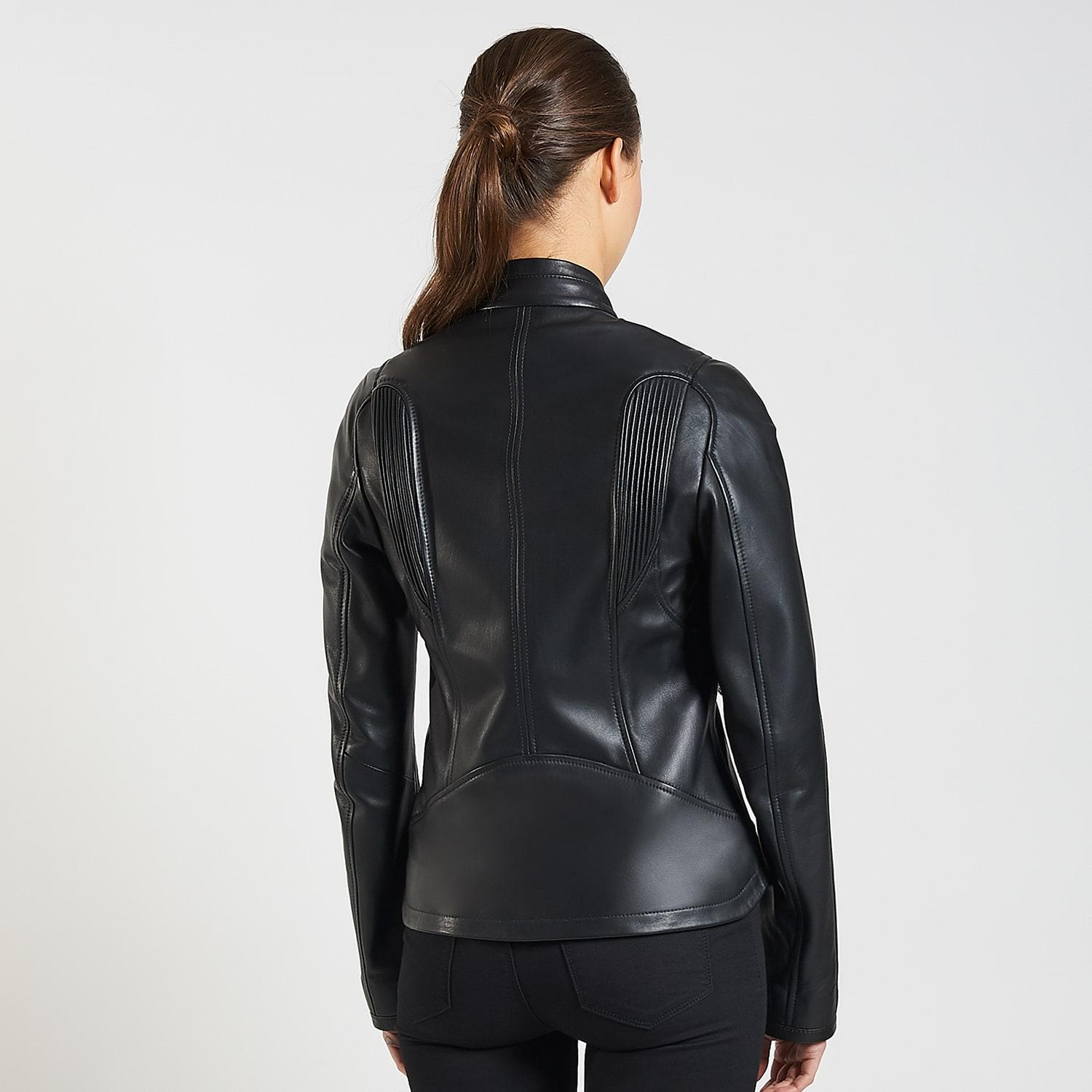 Siyah Tracy Kadın Deri Biker Mont 1010027264004