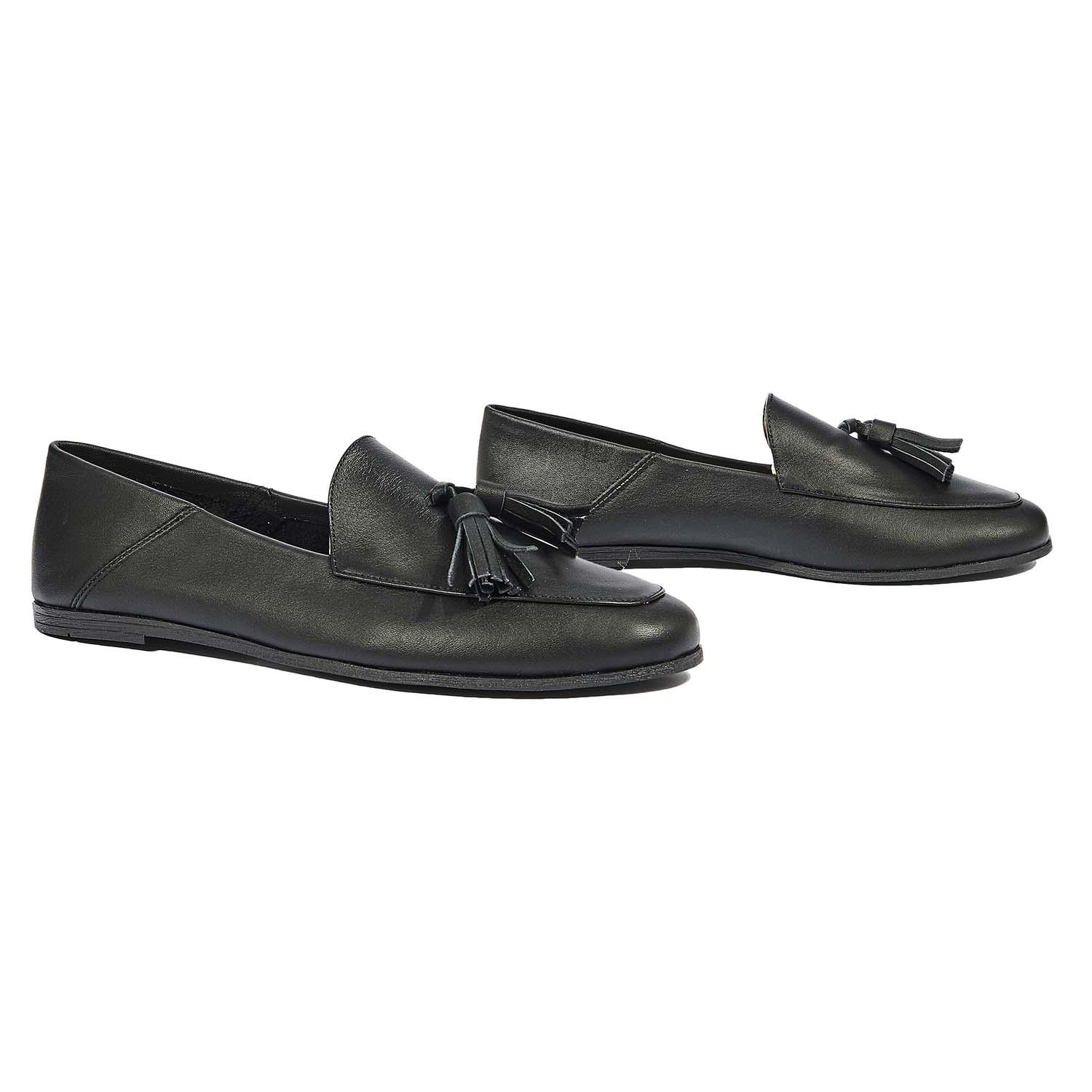 Siyah Oscar Kadın Deri Loafer 2010044126002