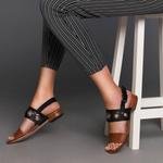 Siyah Naida Kadın Deri Sandalet 2010042652006