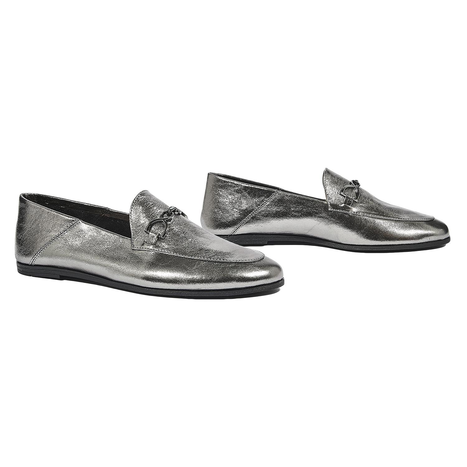 Gümüş Sergio Kadın Deri Loafer 2010044125011