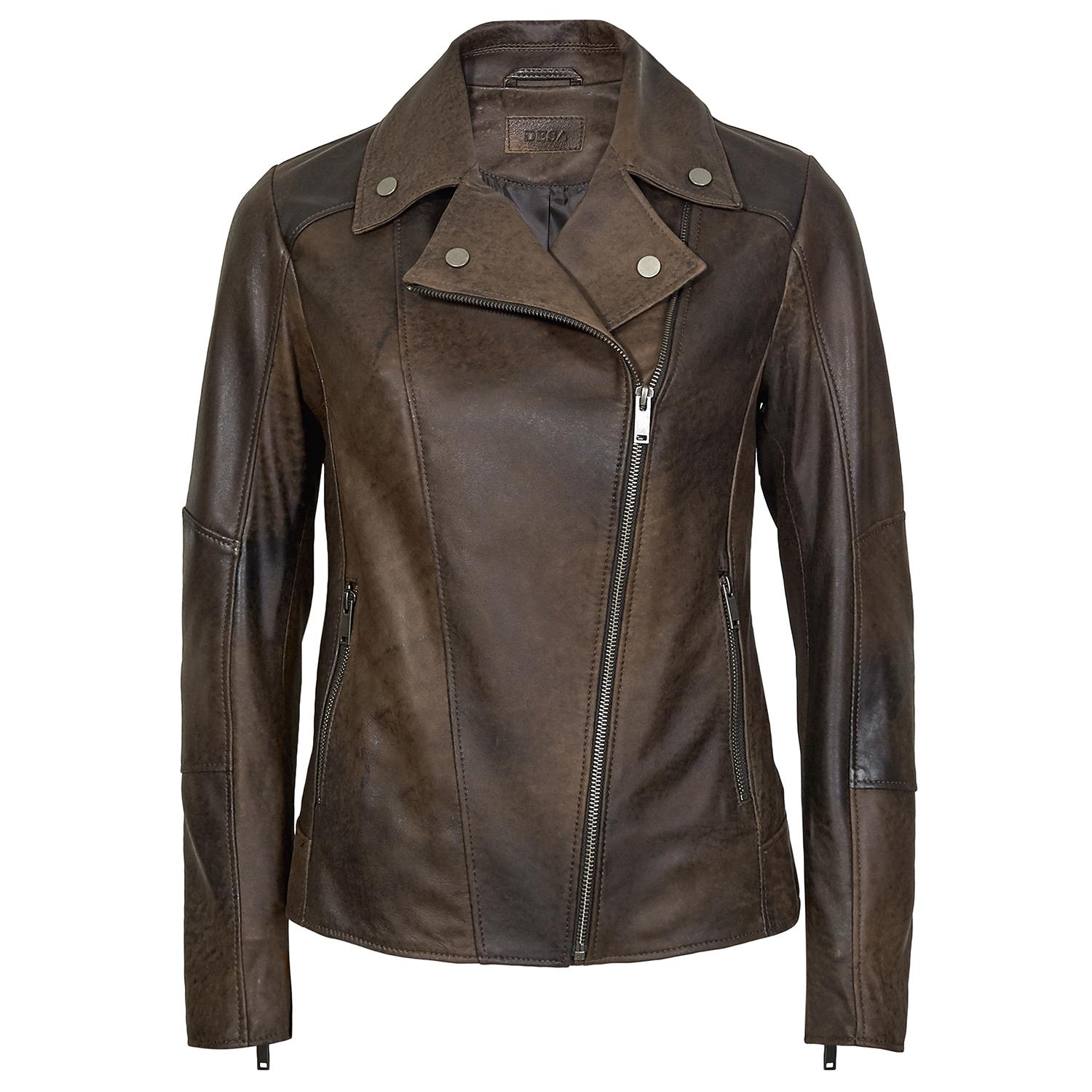 Kahve Tazia Kadın Deri Biker Ceket 1010028976003