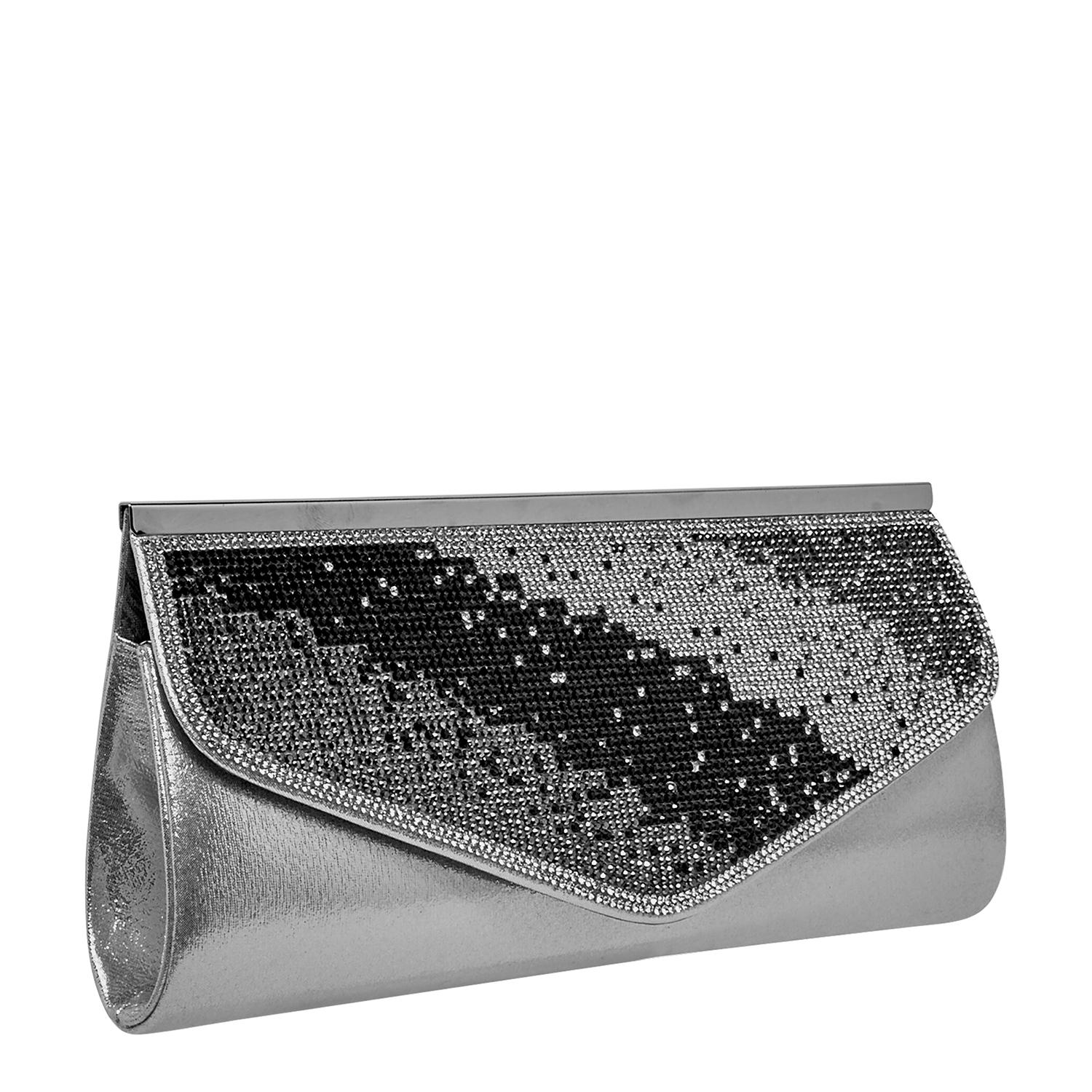 Gümüş Trunk Zincir Detaylı Kadın Gece Çantası 2010045937002