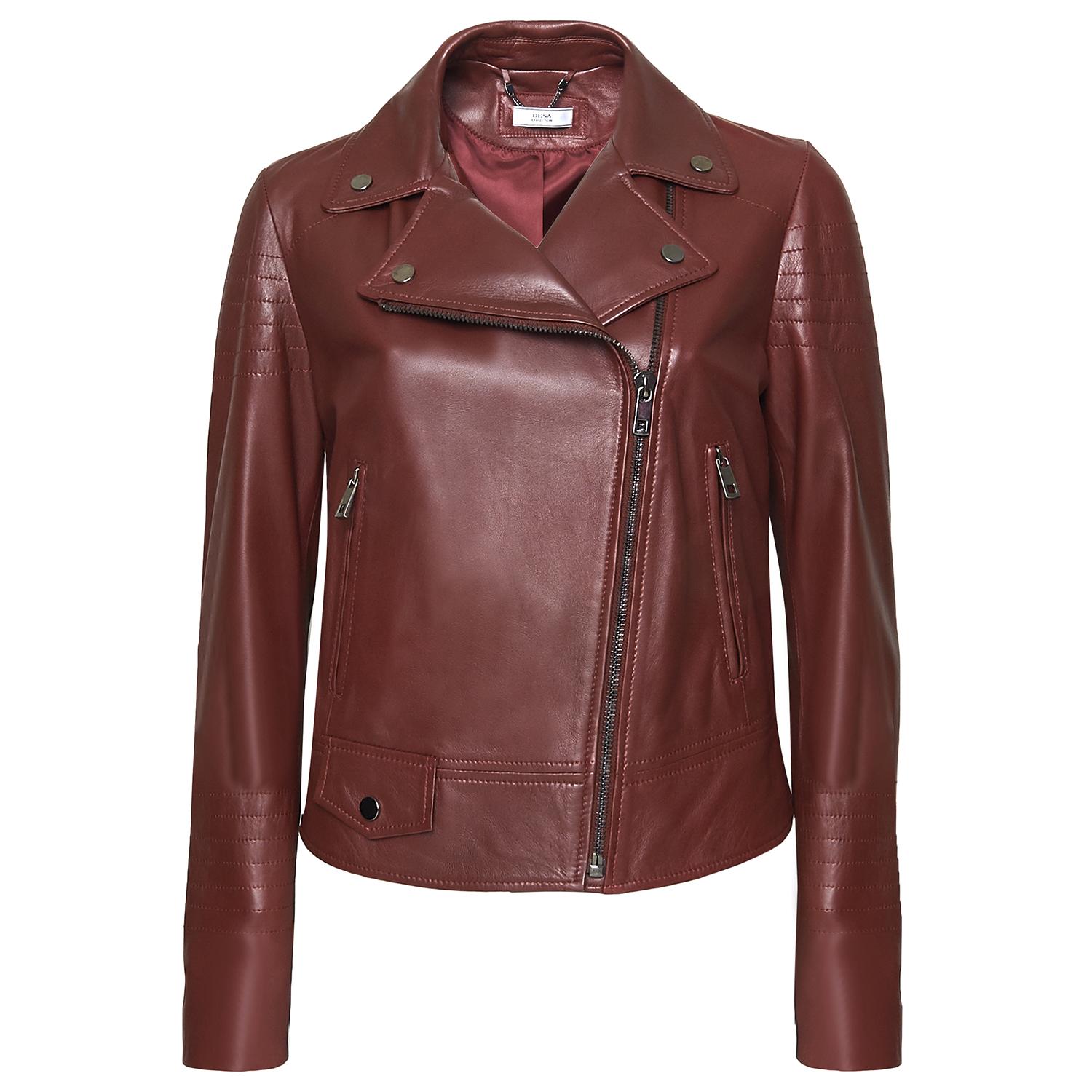 Kırmızı Luisa Kadın Deri Biker Mont 1010029917001