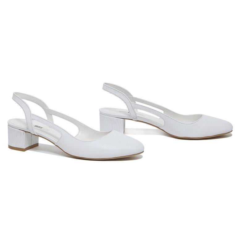 Beyaz Mohn Kadın Deri Klasik Ayakkabı 2010046356007