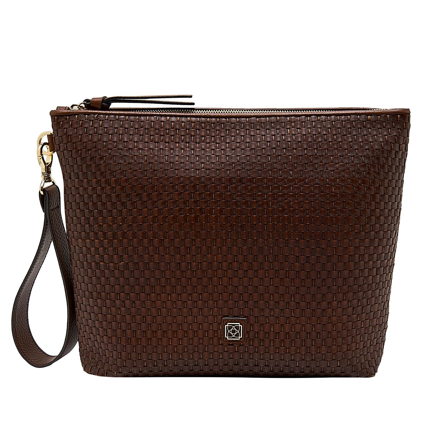 Kadın Örgülü Deri Clutch Çanta 1010025766003