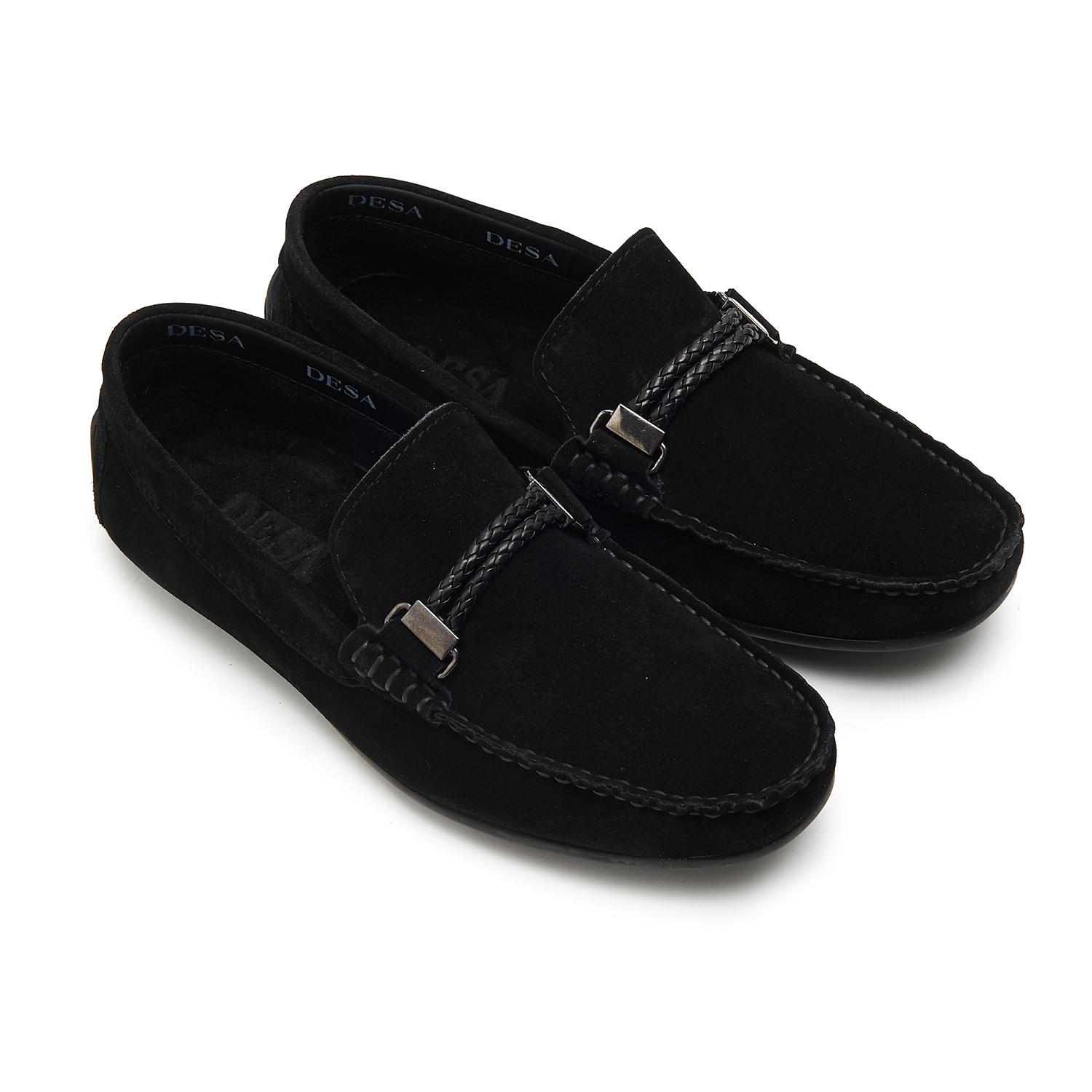 Siyah Renzo Erkek Süet Loafer 2010046212011