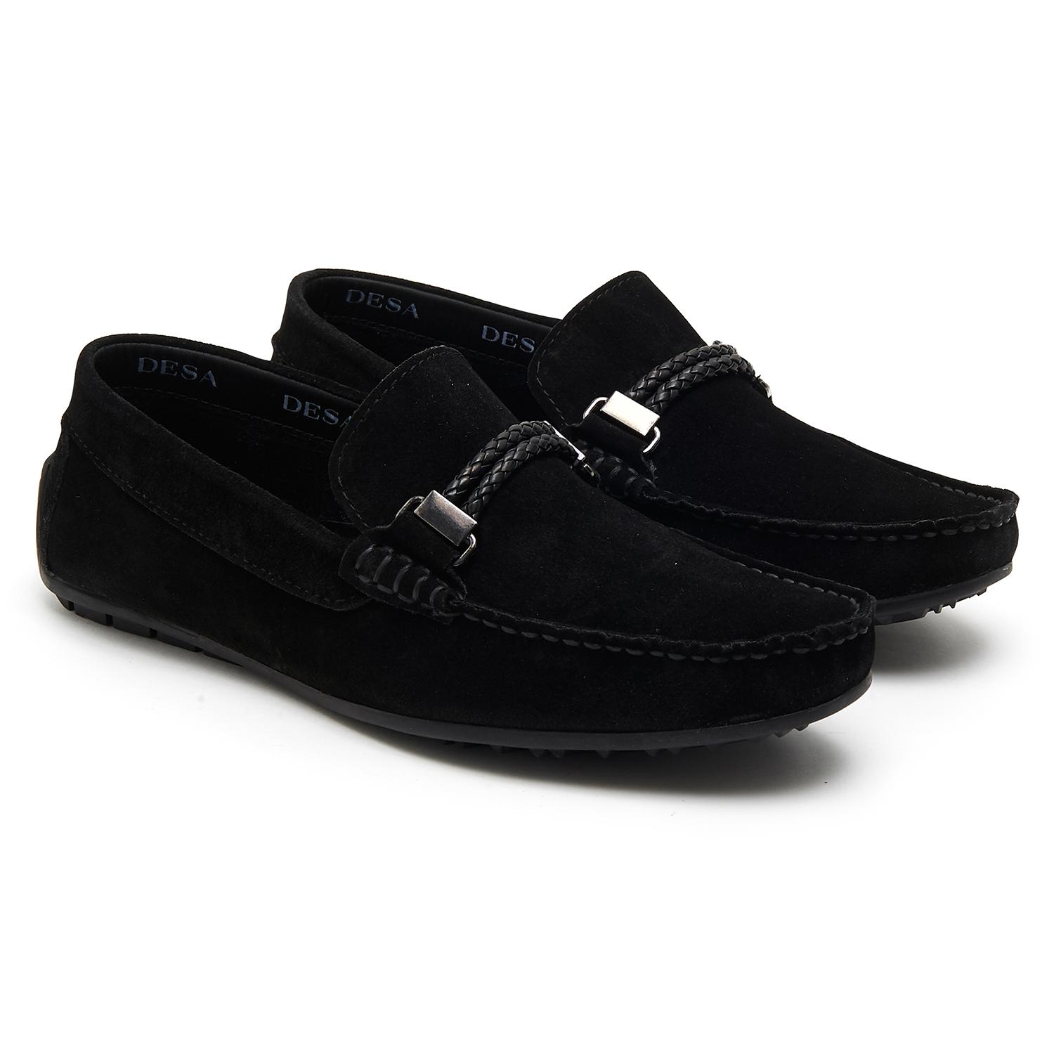 Siyah Renzo Erkek Süet Loafer 2010046212011