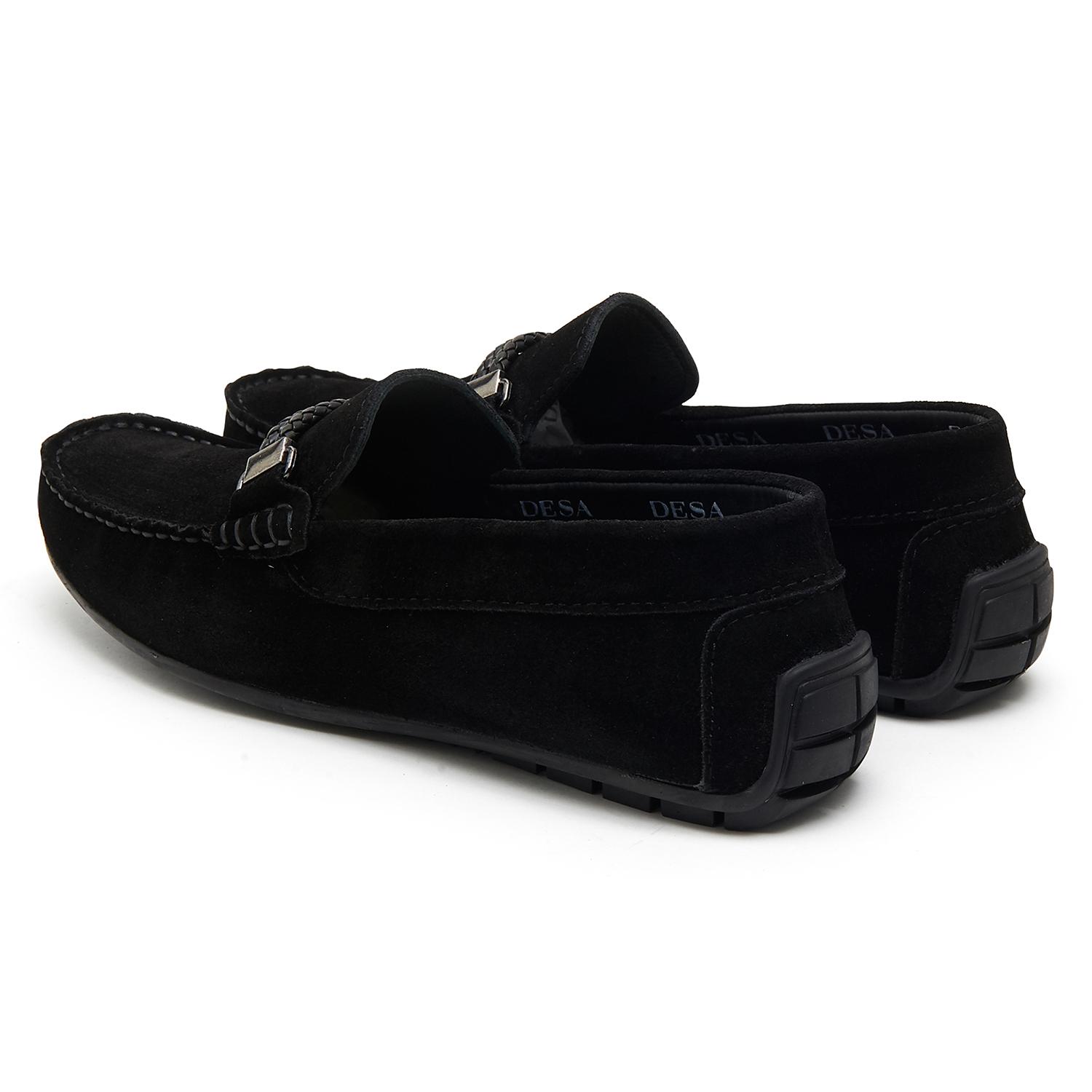 Siyah Renzo Erkek Süet Loafer 2010046212011
