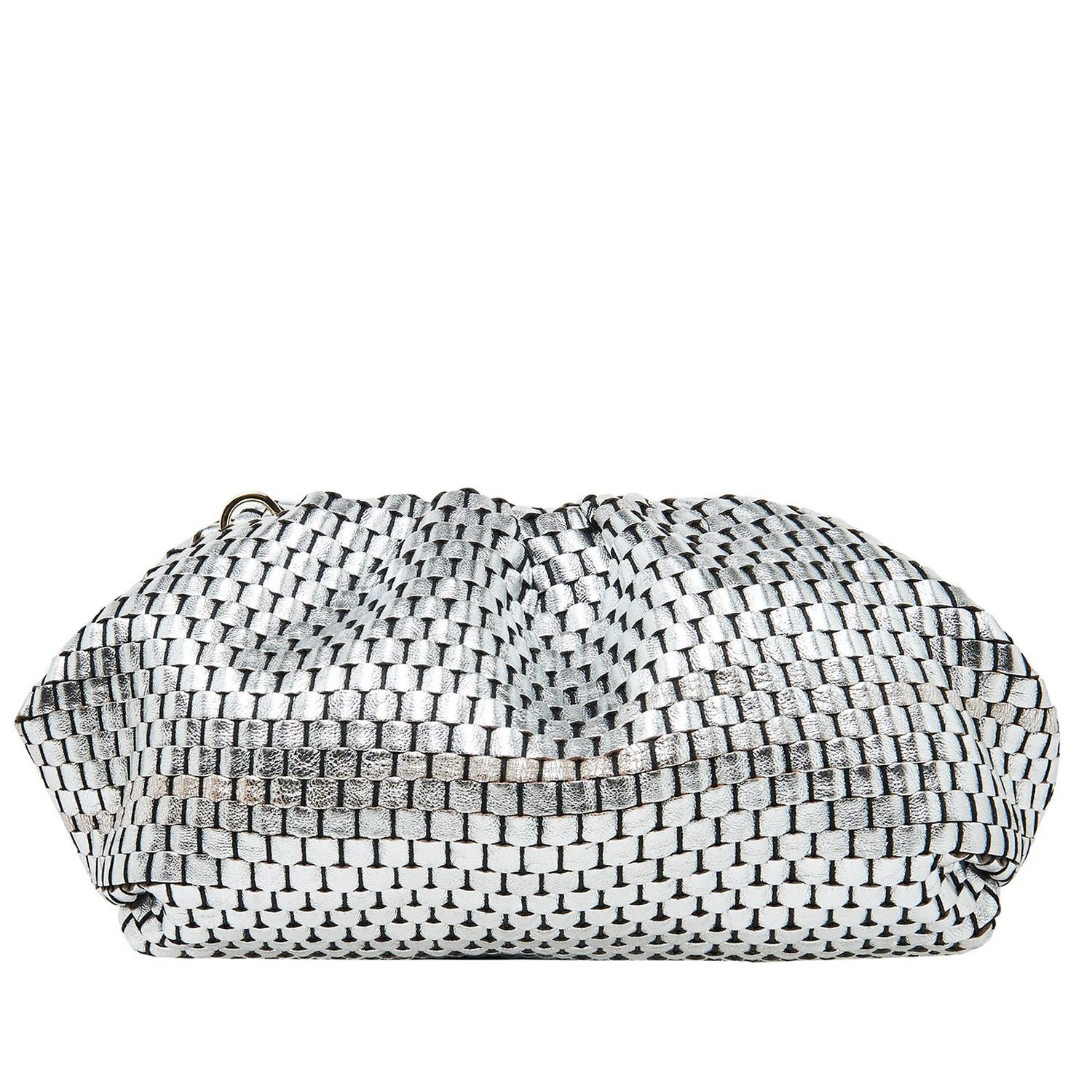 Azure Kadın Omuz Askılı Örgü Deri Clutch 1010030558005