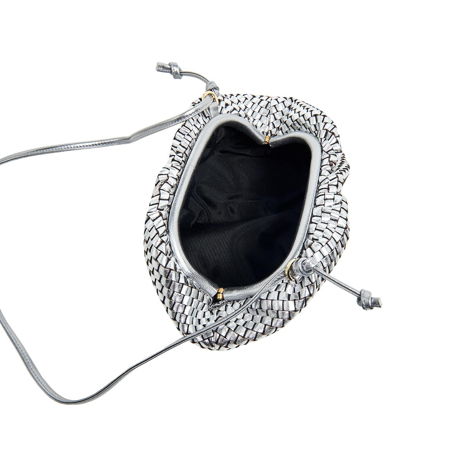 Azure Kadın Omuz Askılı Örgü Deri Clutch 1010030558005