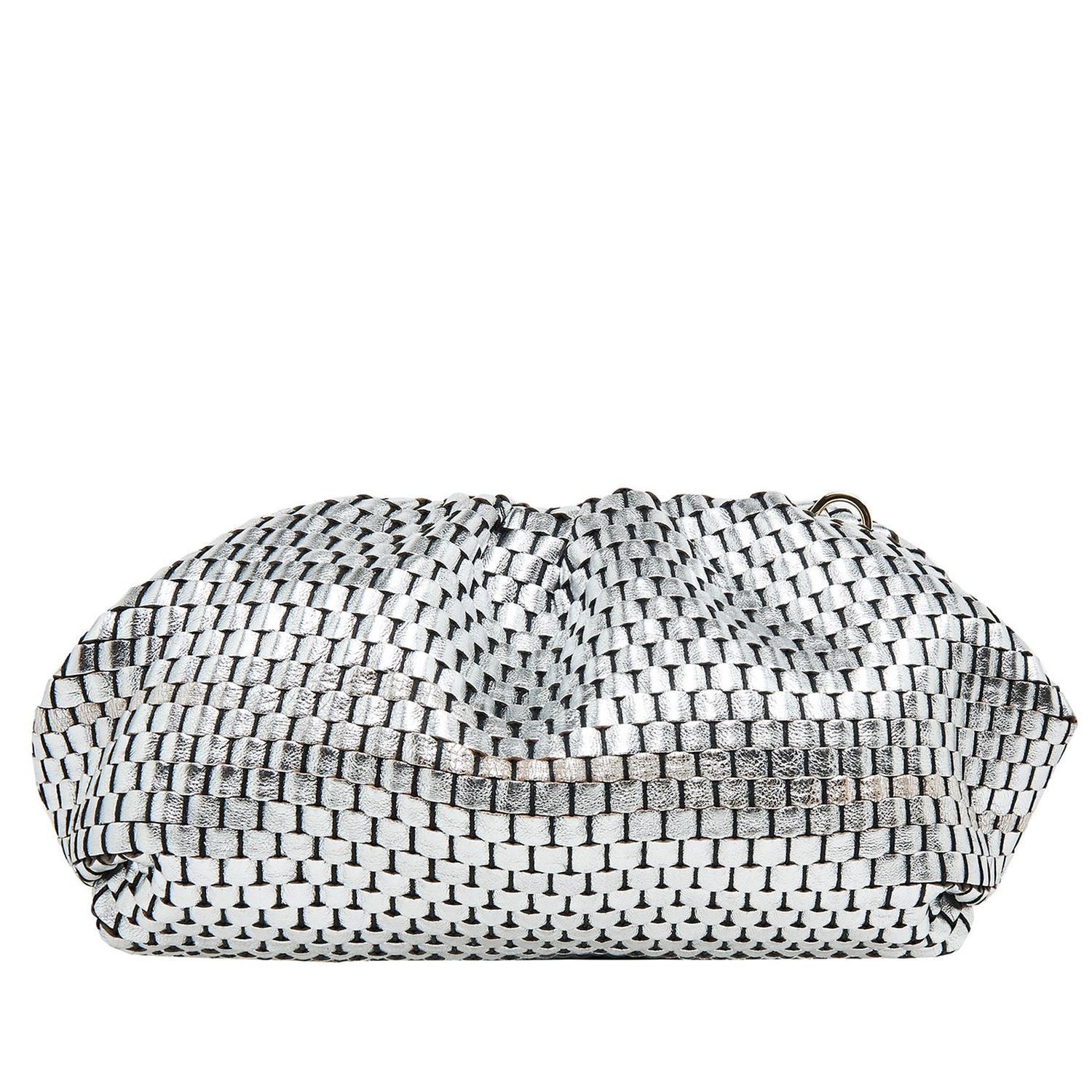 Azure Kadın Omuz Askılı Örgü Deri Clutch 1010030558005