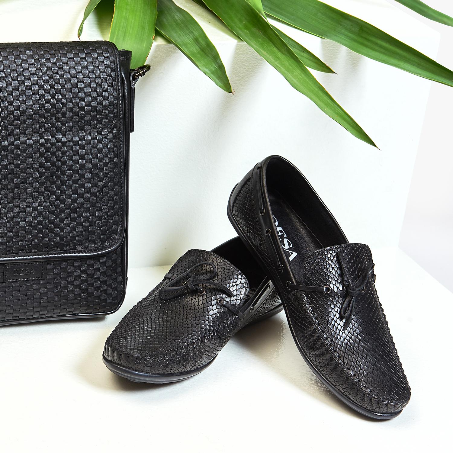 Siyah Marvel Erkek Deri Loafer 2010046258006