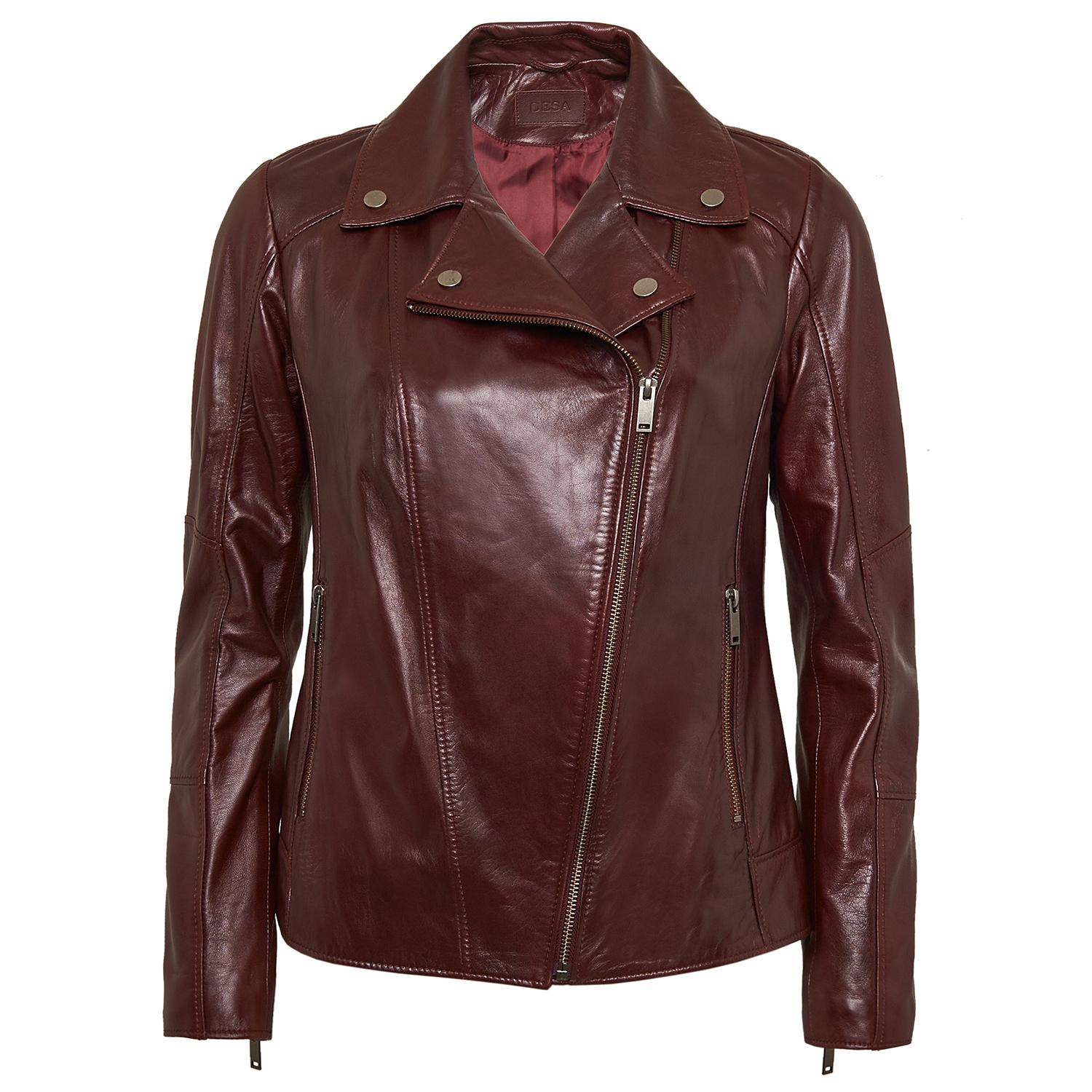 Bordo Tazia Kadın Deri Biker Ceket 1010028961010