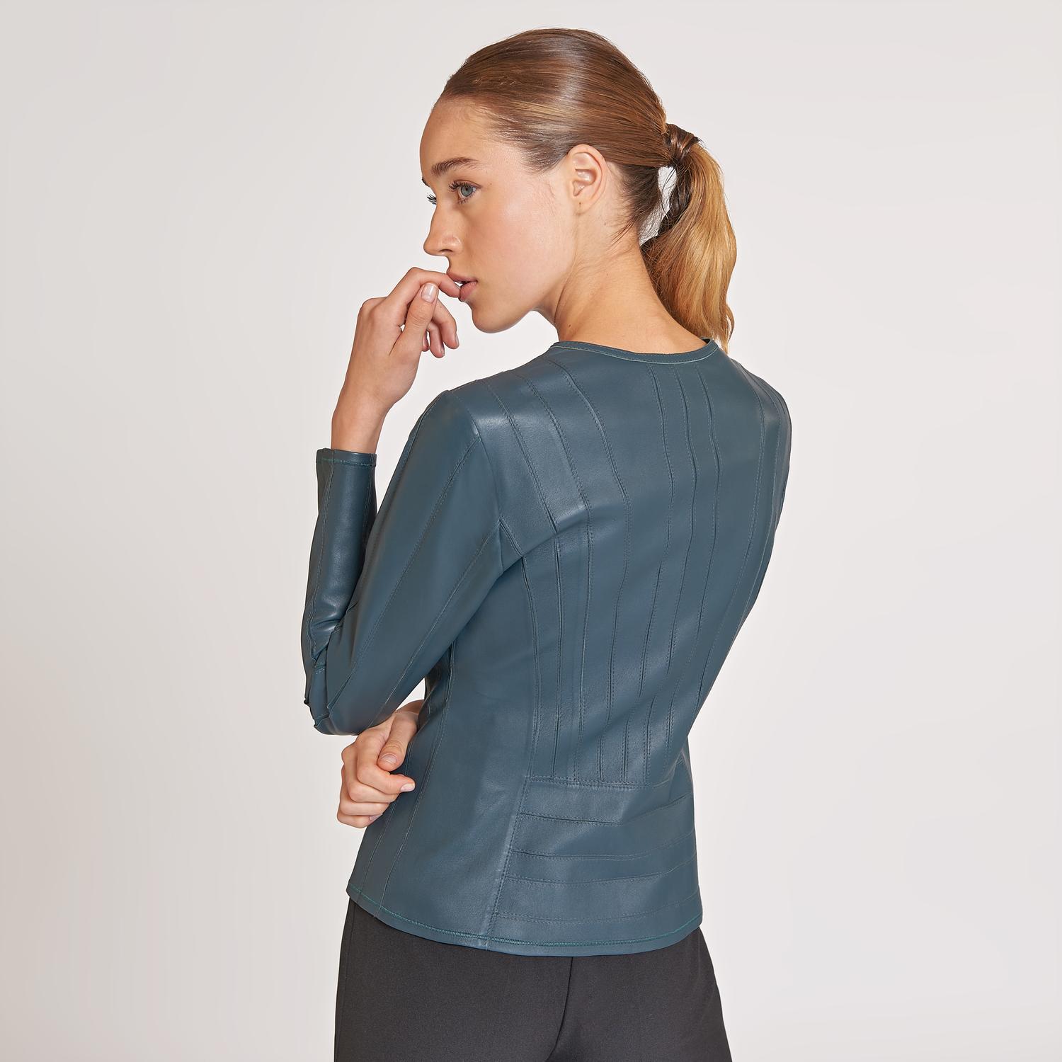 Deundria Kadın Panelli Fit Deri Ceket 1010027241011