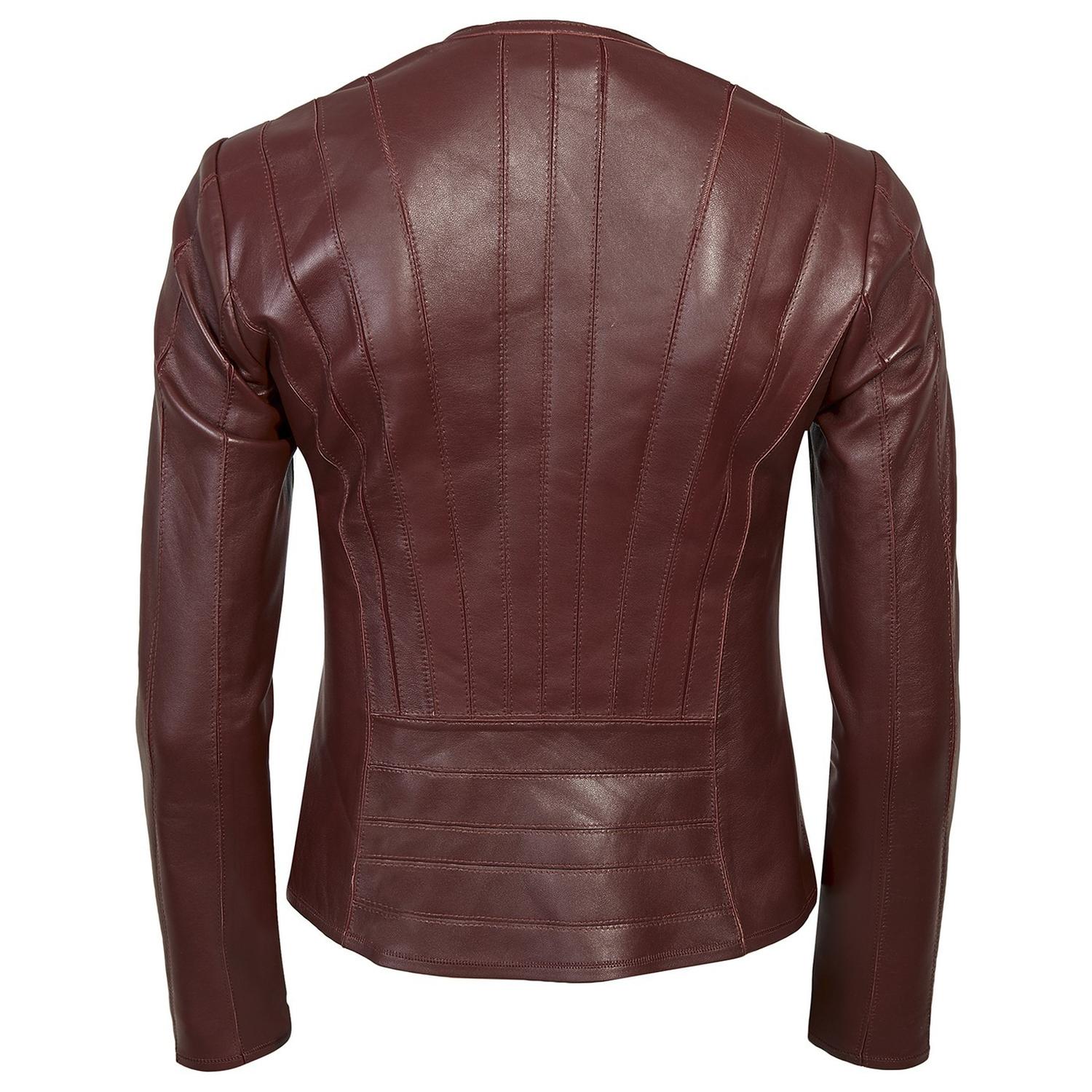 Deundria Kadın Fit Panelli Deri Ceket 1010029379002