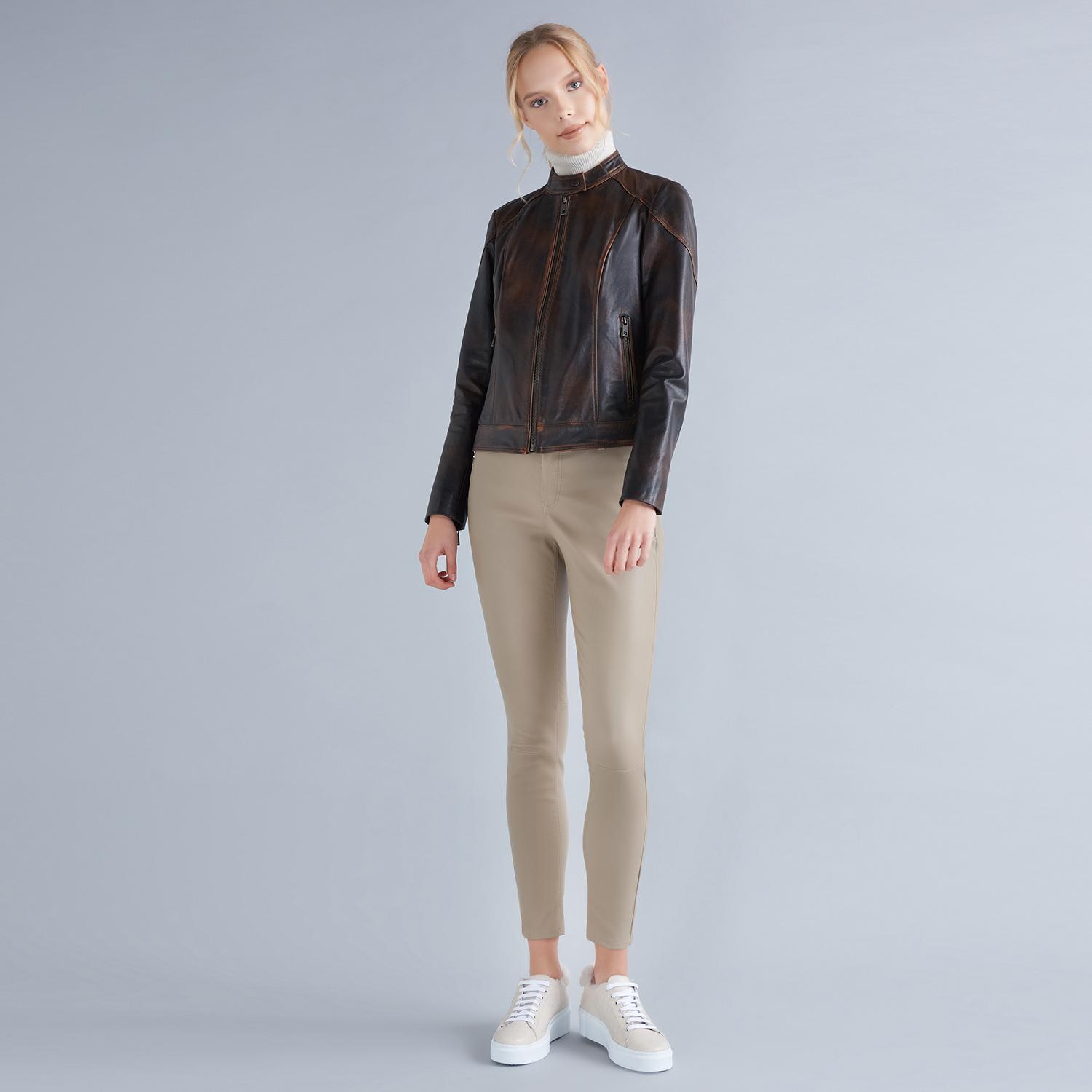 Roisin Kadın Deri Stretch Pantolon 1010028580009