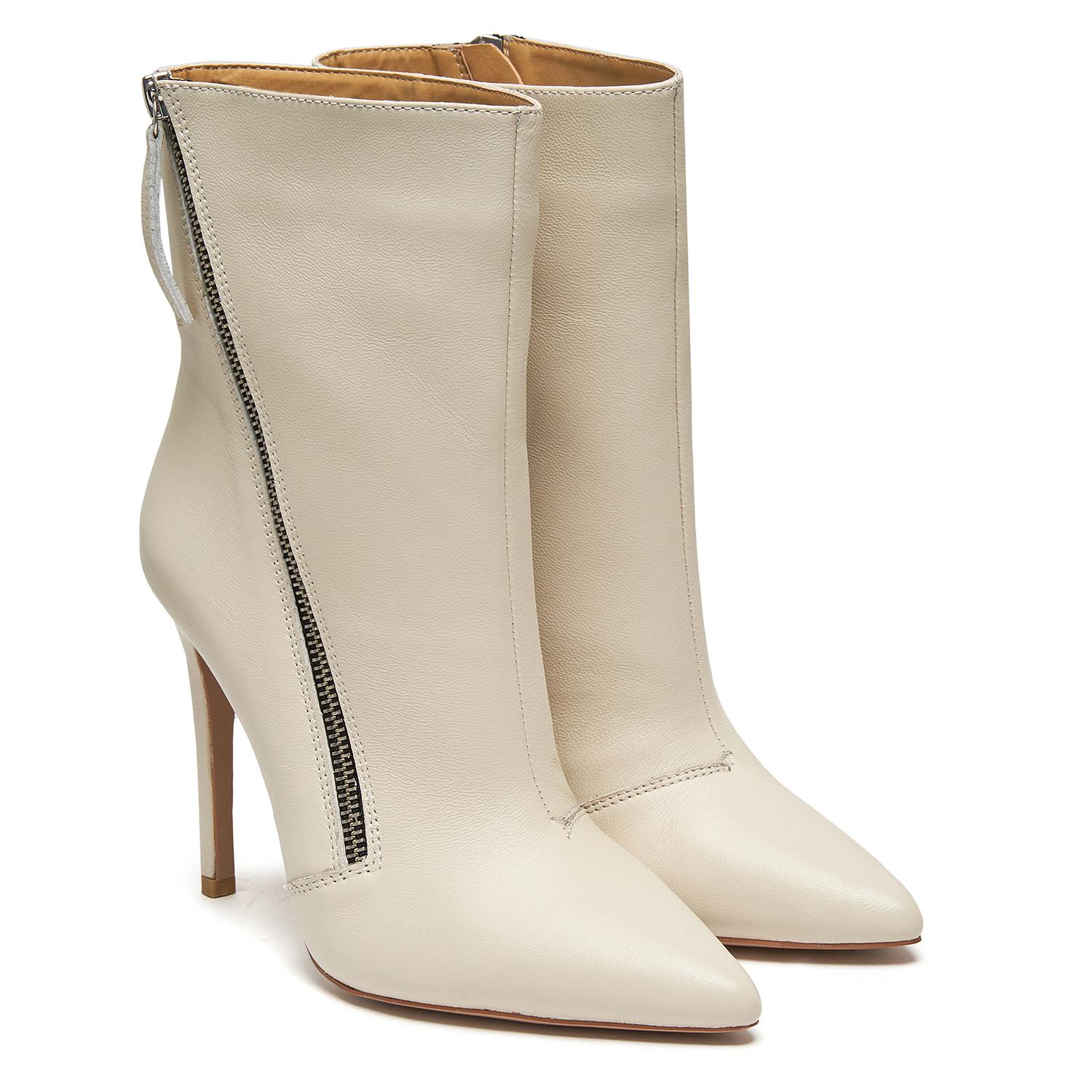 Beyaz Blatt Kadın Deri Bootie 2010046835006