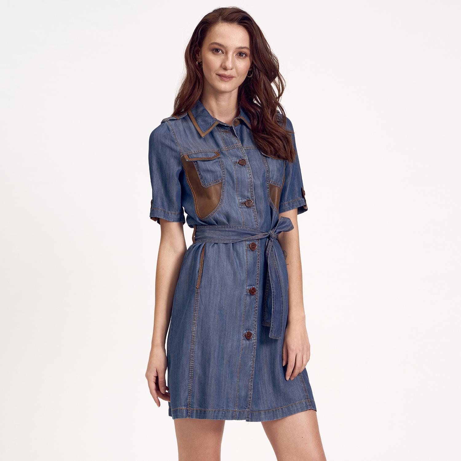 Kadın Gömlek Yakalı Denim Elbise 1010020574003
