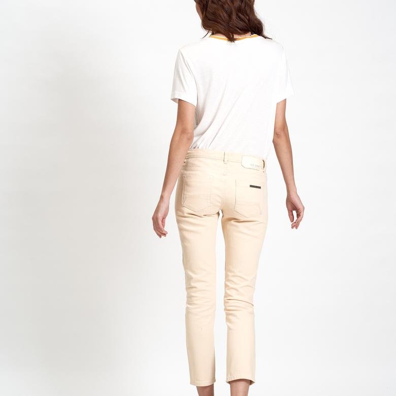Bej DKNY Jeans Kadın Crop Pantolon 2300002152002