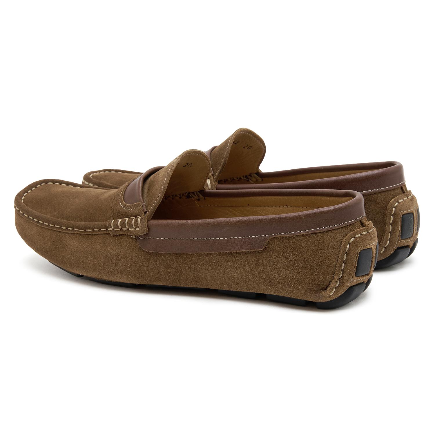 Bej Spiaggia Erkek Süet Loafer 2010047154005