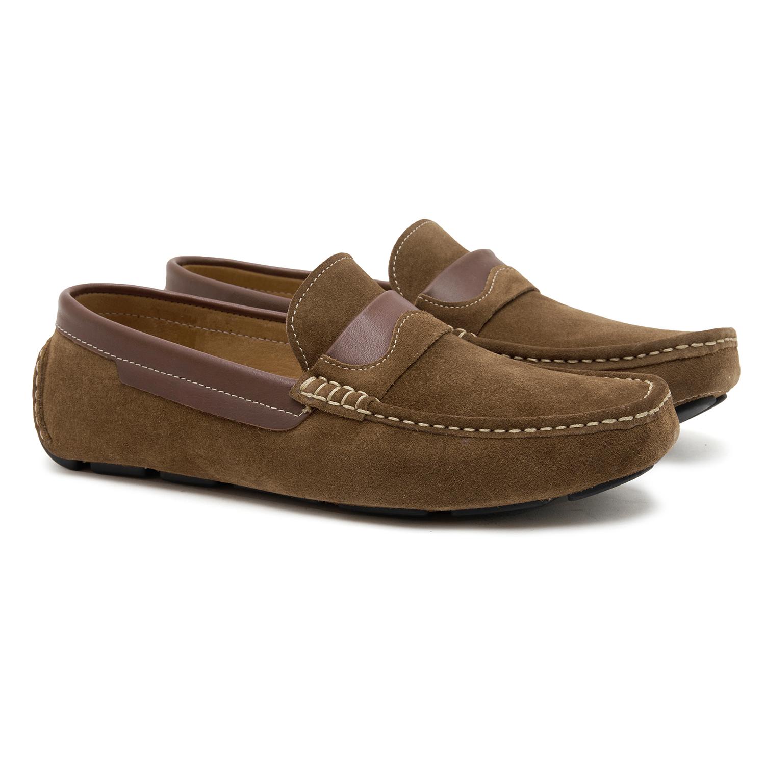 Bej Spiaggia Erkek Süet Loafer 2010047154005
