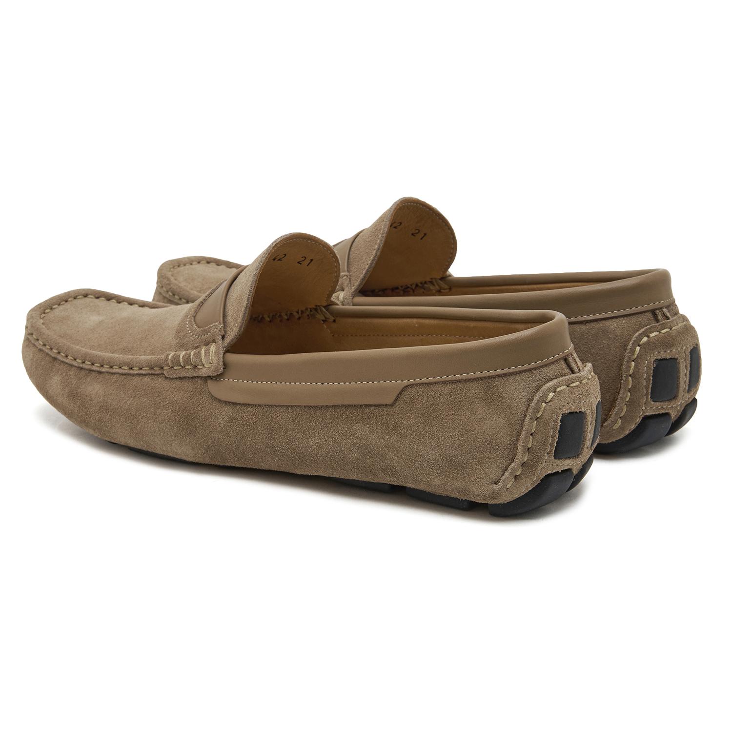 Bej Spiaggia Erkek Süet Loafer 2010047154014