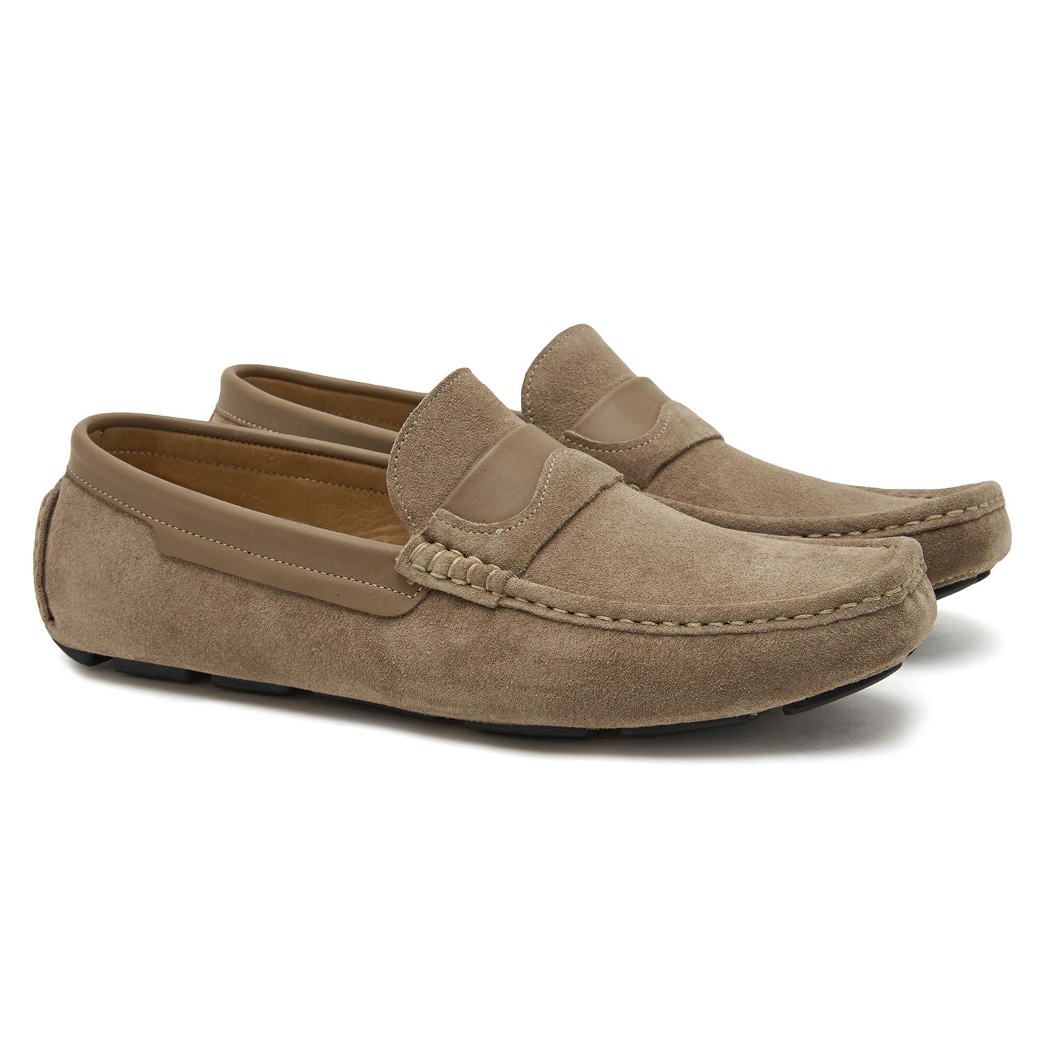 Bej Spiaggia Erkek Süet Loafer 2010047154014