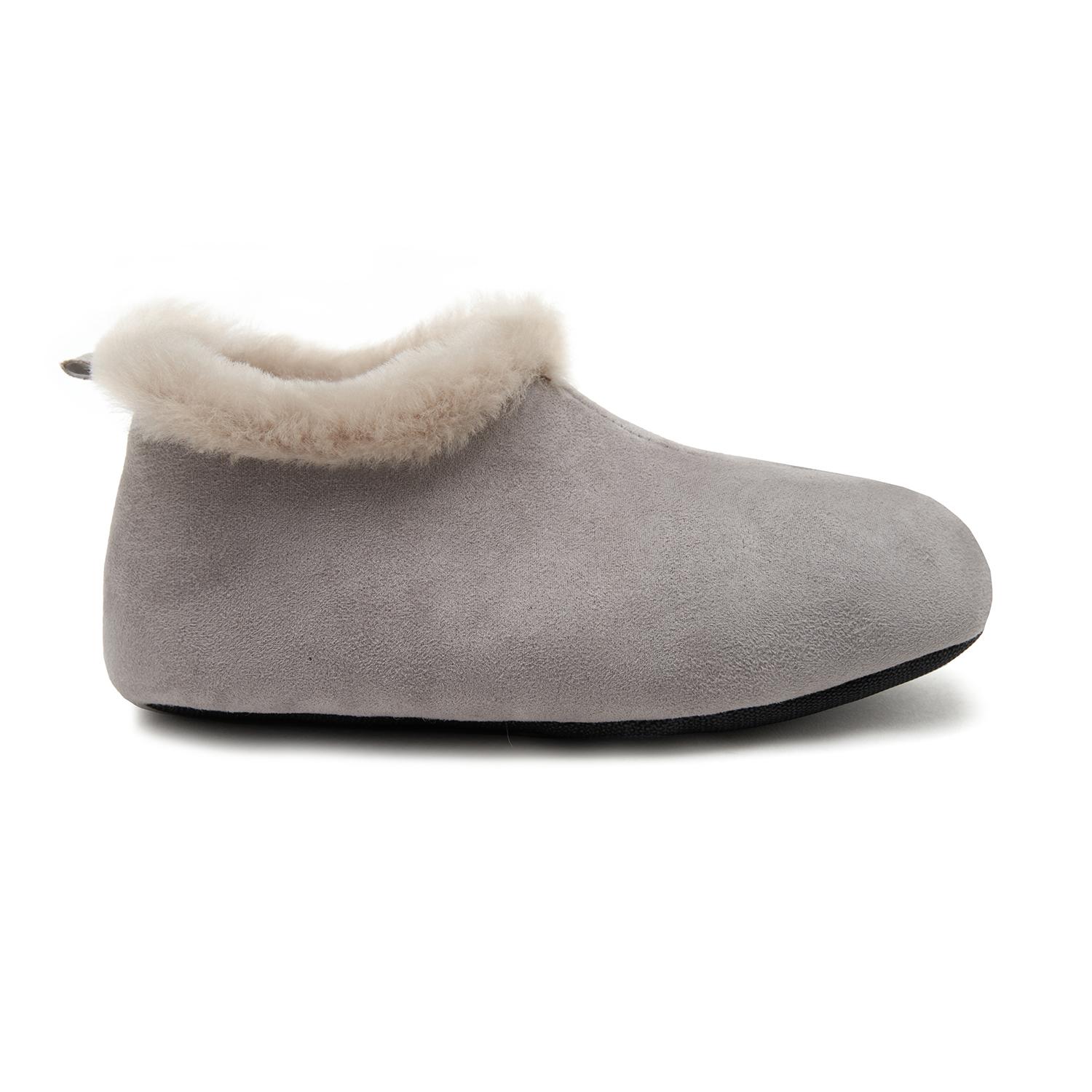 Gri Kadın Fluffy Yünlü Patik 1010032130001