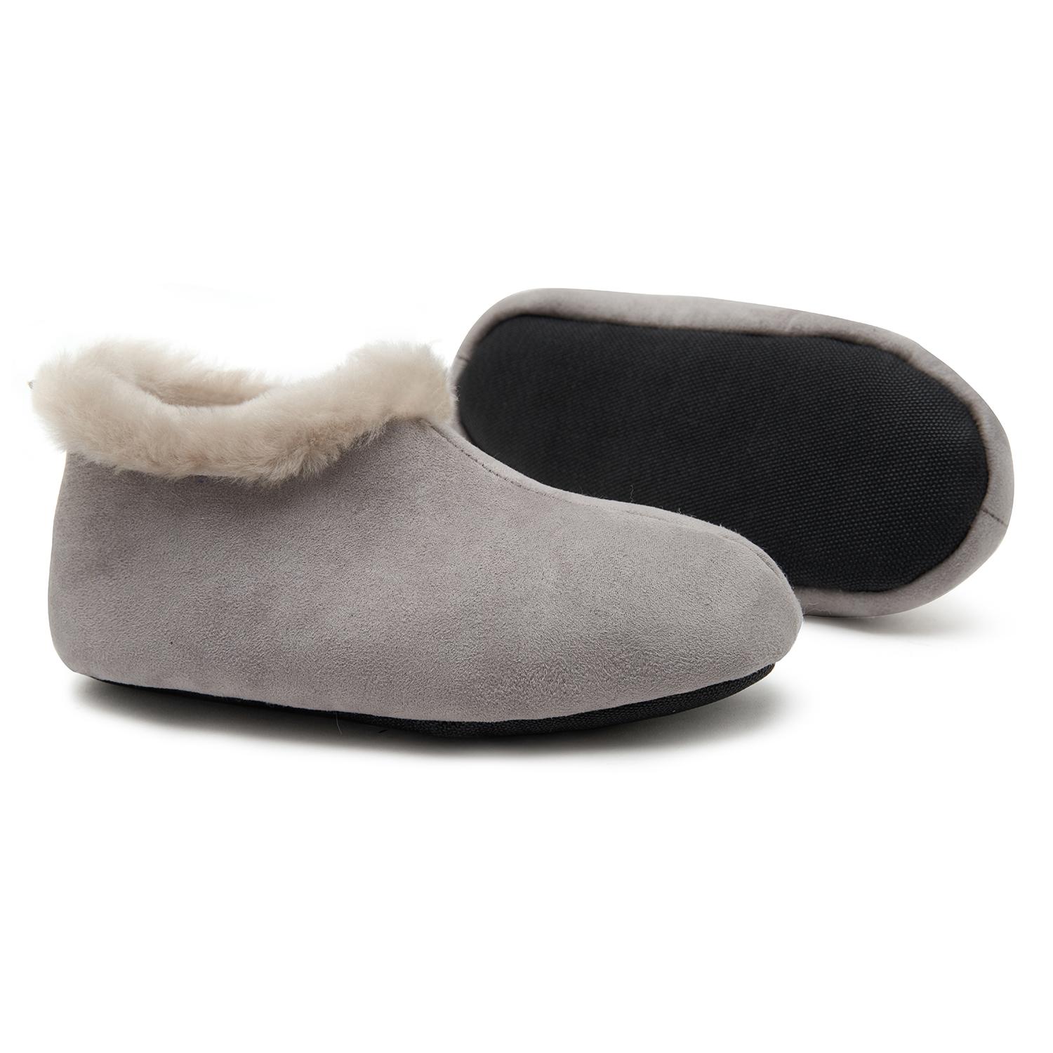 Gri Kadın Fluffy Yünlü Patik 1010032130001