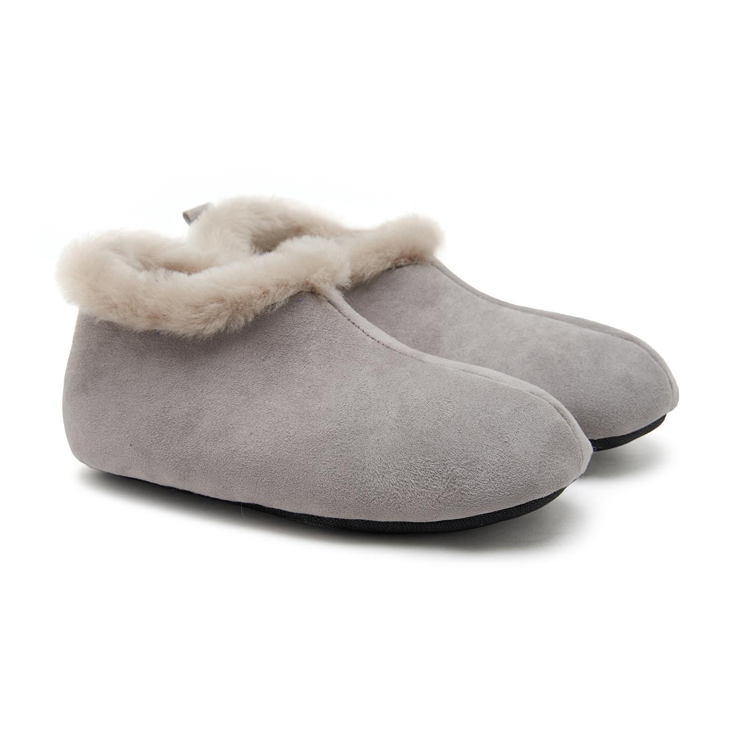 Gri Kadın Fluffy Yünlü Patik 1010032130001