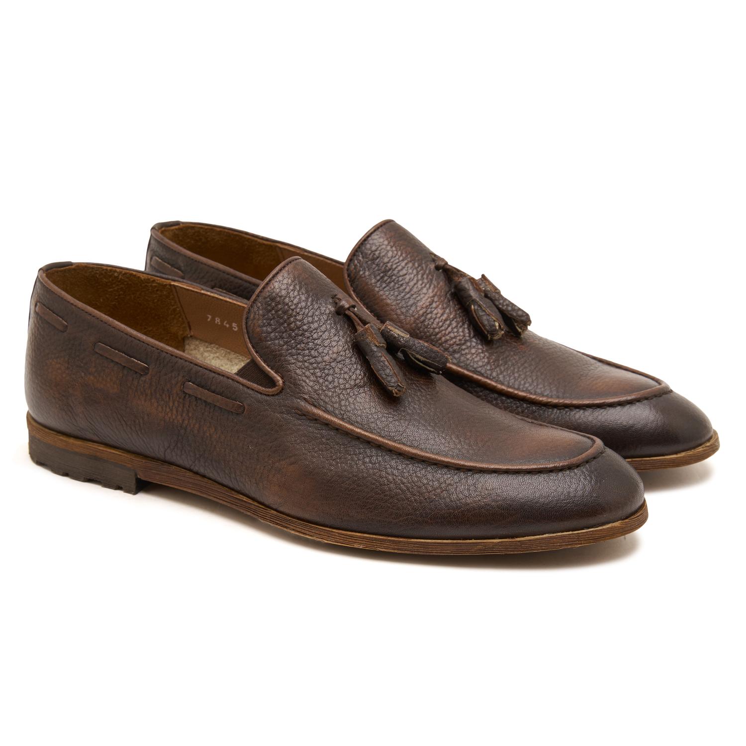 Luke Kahve Erkek Deri Loafer 2010047253007