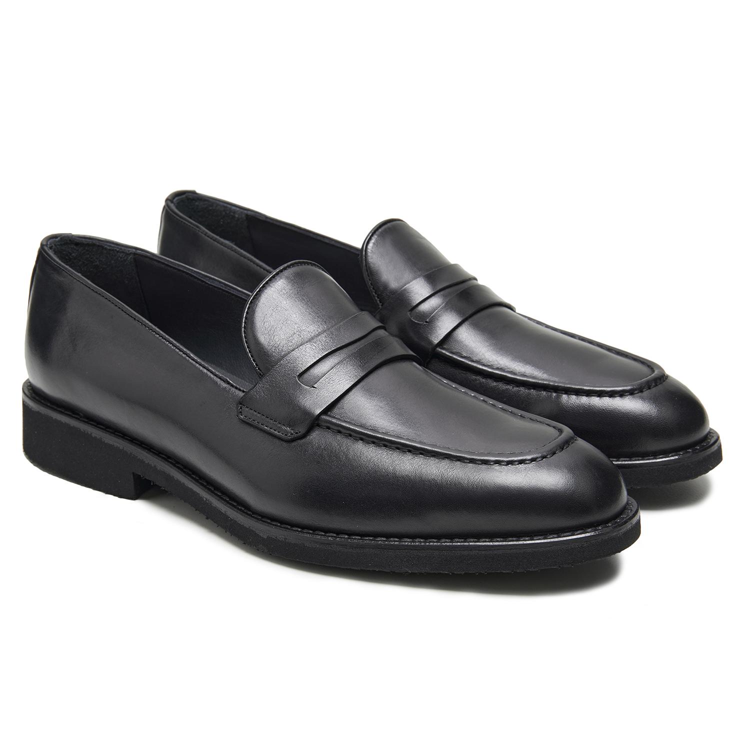 Curzio Siyah Erkek Deri Loafer 2010048177005