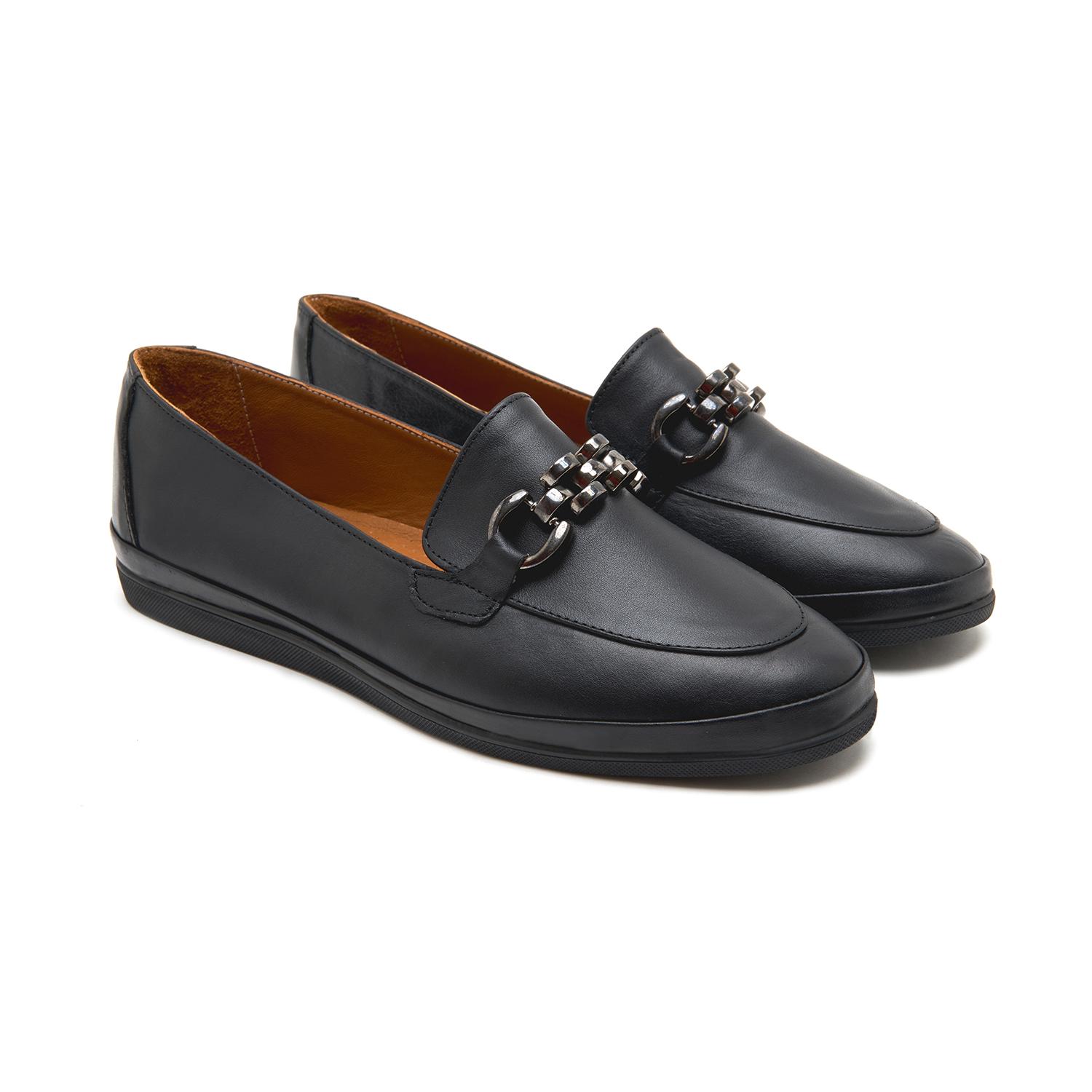 Hope Aerocomfort Siyah Kadın Deri Loafer 2010048603002