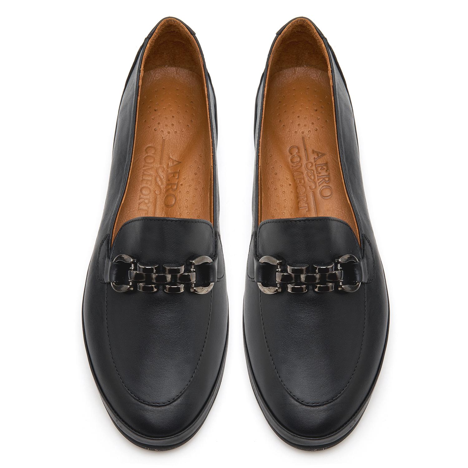 Hope Aerocomfort Siyah Kadın Deri Loafer 2010048603002