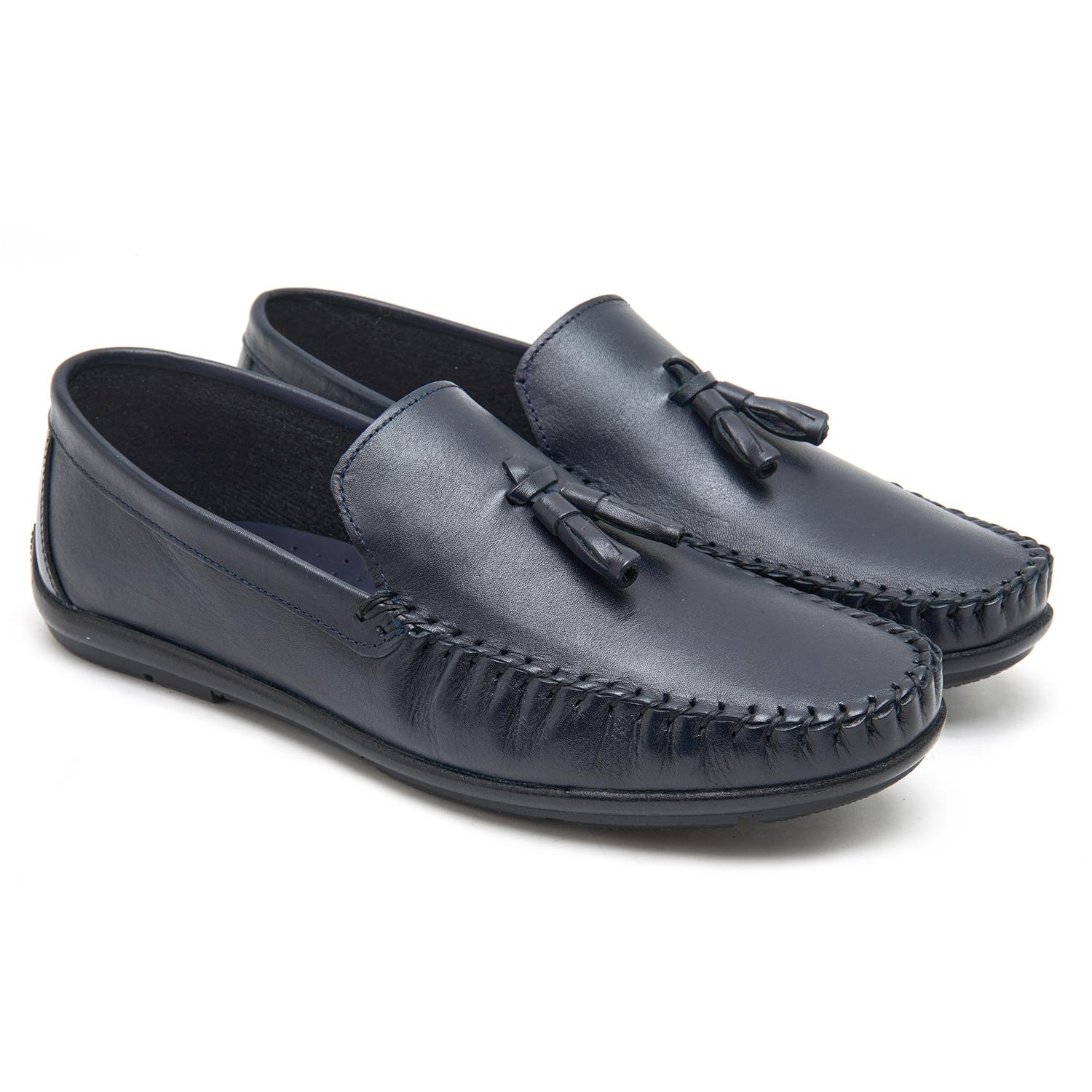 Jerome Lacivert Erkek Deri Loafer 2010048758009