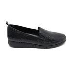Lisa Comfort Metalik Siyah Kadın Deri Günlük Ayakkabı 2010048833001