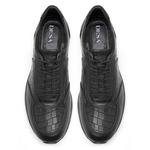 Barrie Siyah Erkek Kroko Baskılı Deri Spor Ayakkabı 2010049002002