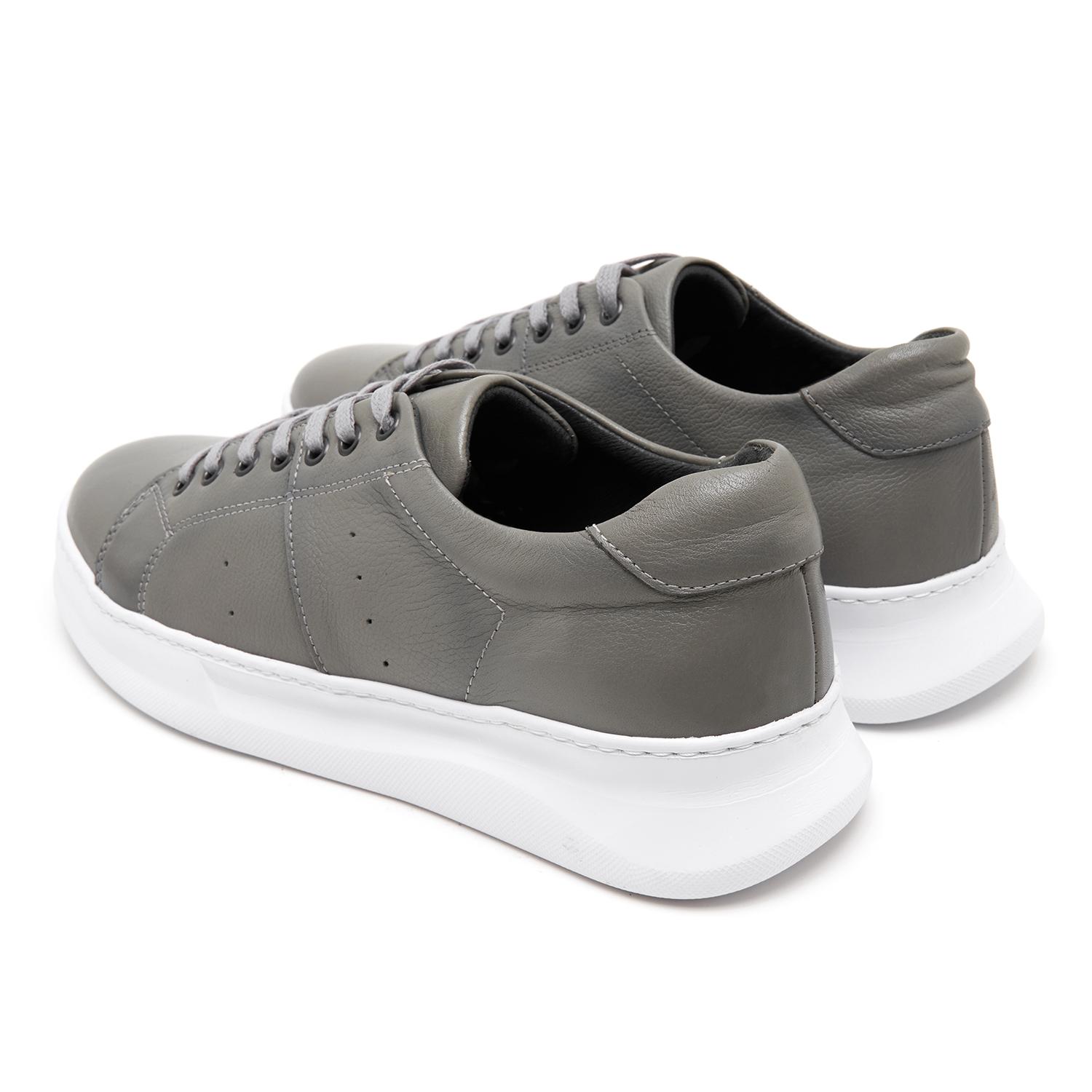 Olive Gri Erkek Deri Spor Ayakkabı 2010049003013