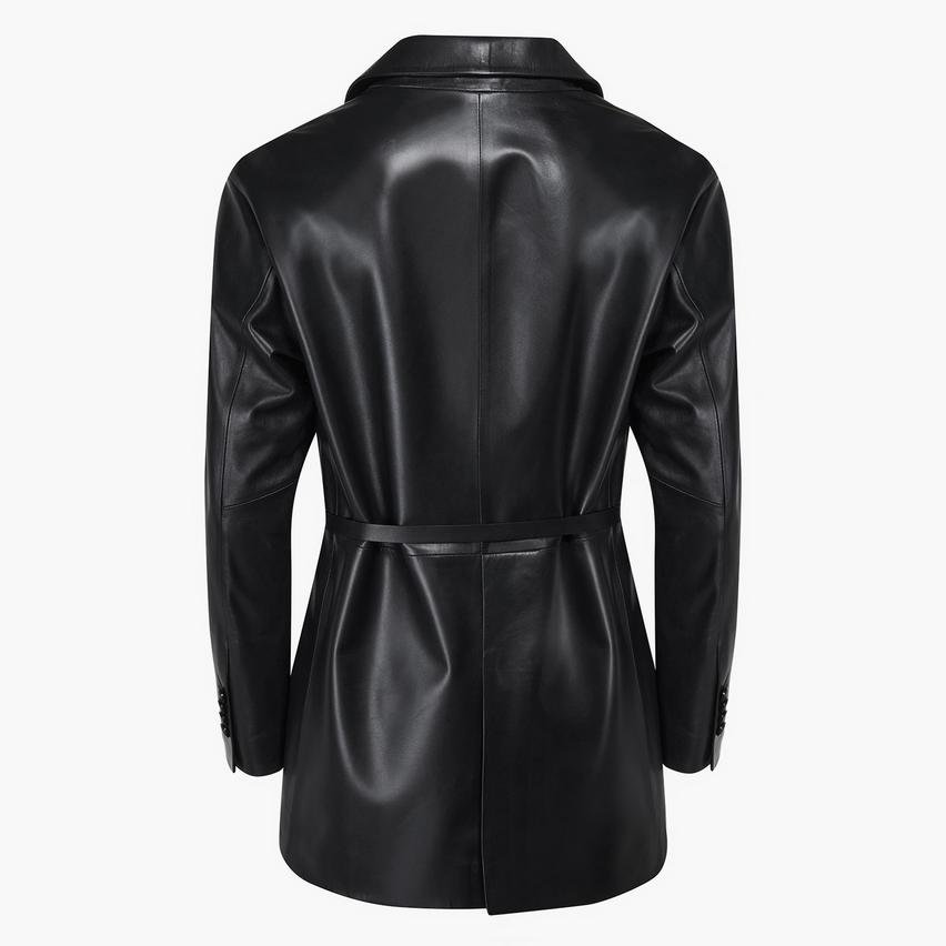 Sarafina Siyah Kadın Oversize Blazer Deri Ceket 1010034132001