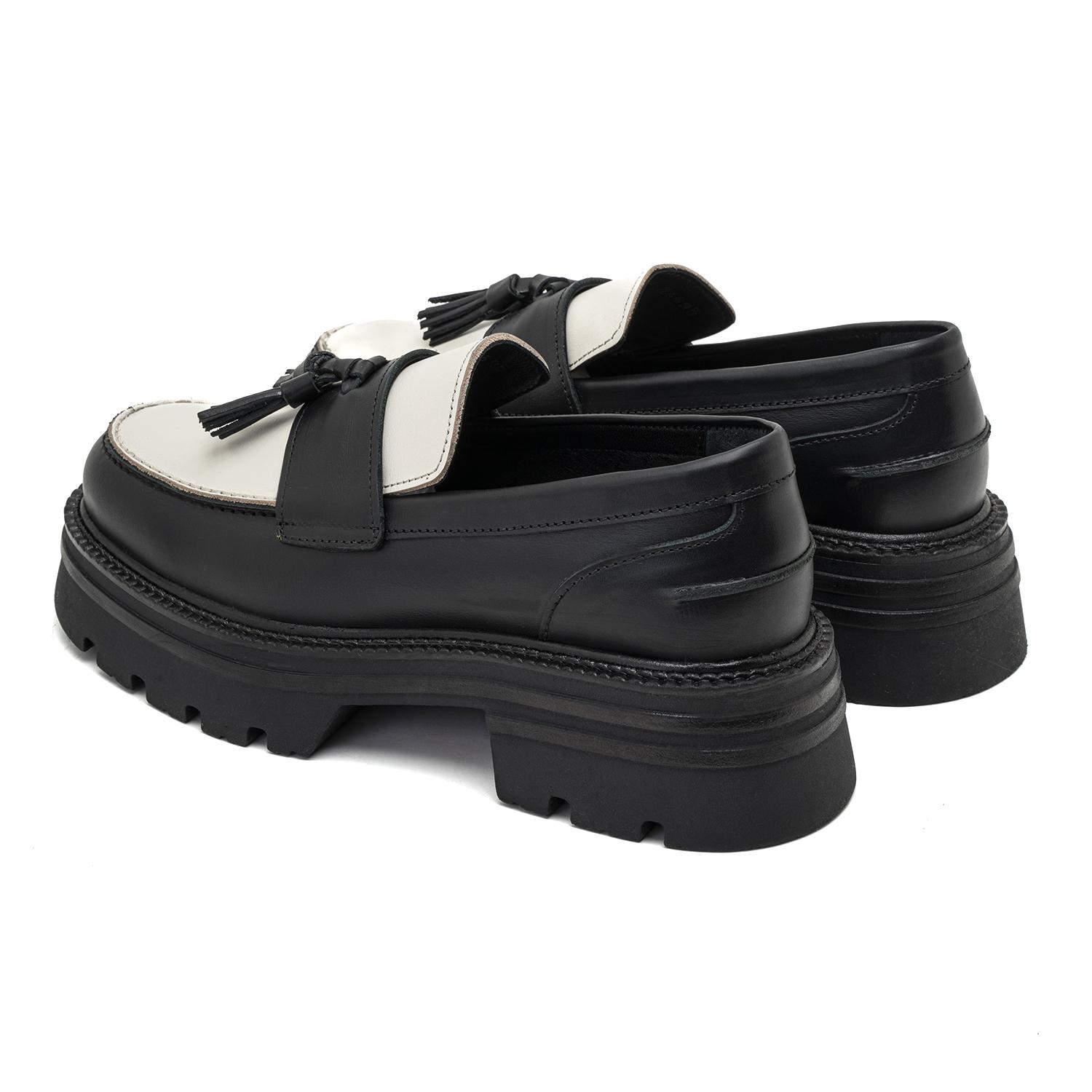 Kadın Siyah Deri Loafer 2010049623005