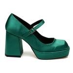Petal Yeşil Kadın Saten Mary Jane Platform Ayakkabı 2010050194007