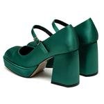 Petal Yeşil Kadın Saten Mary Jane Platform Ayakkabı 2010050194007