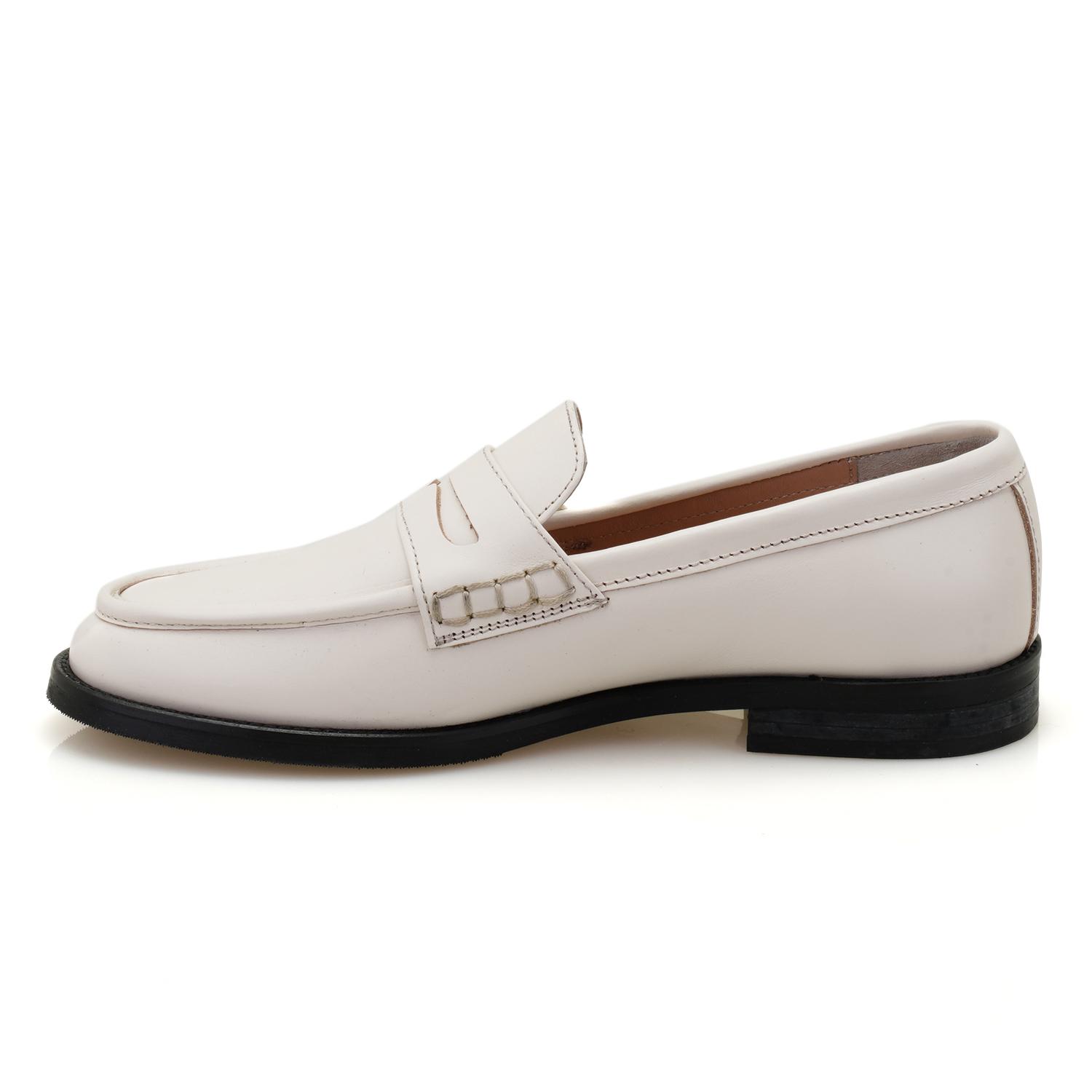 Kadın Ekru Deri Loafer 2010049627013