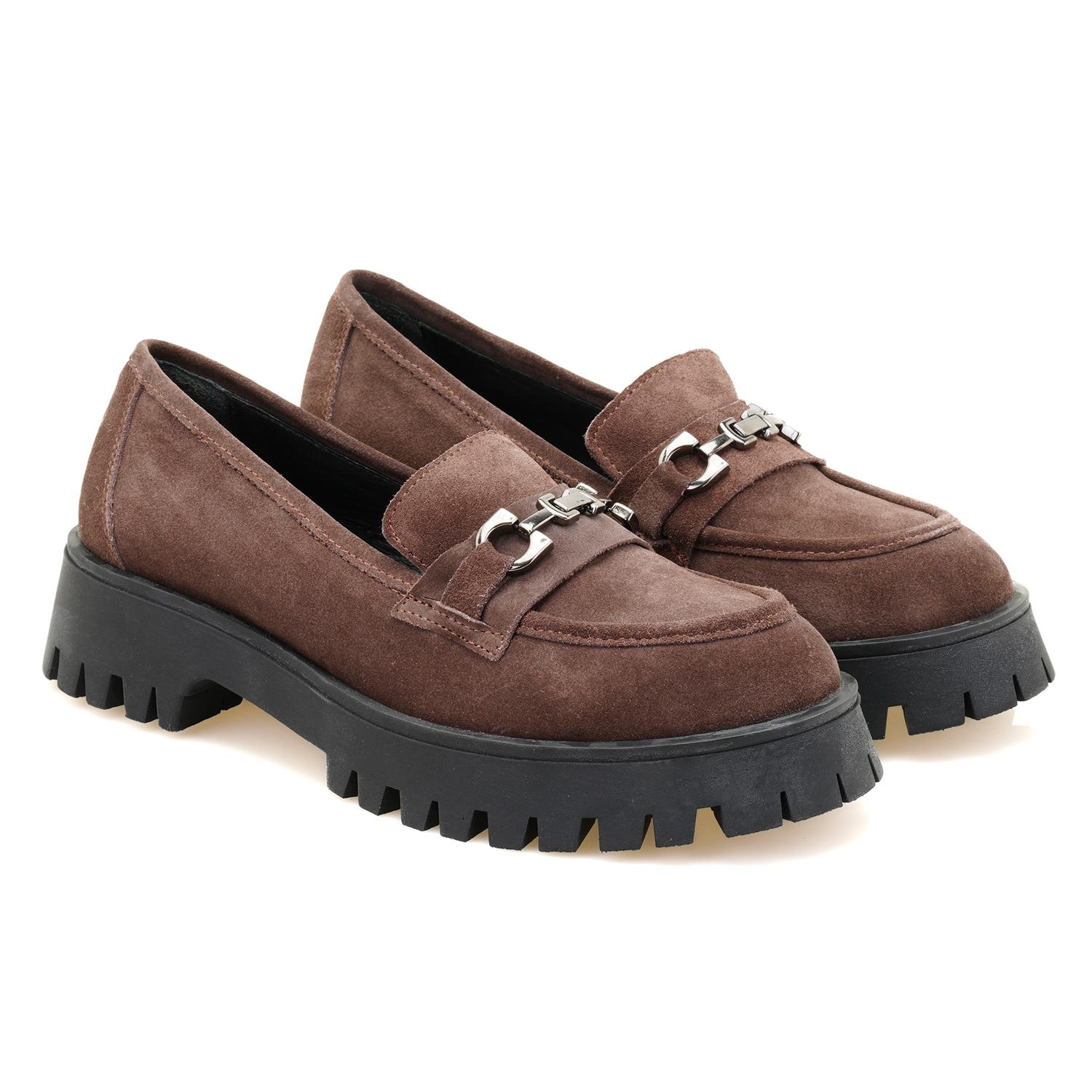 Casta Kahve Kadın Süet Deri Loafer 2010049723010