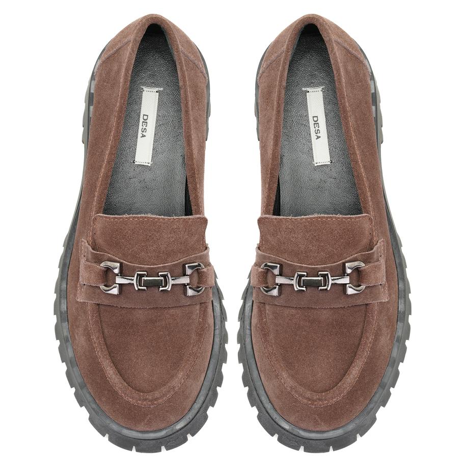 Casta Kahve Kadın Süet Deri Loafer 2010049723010